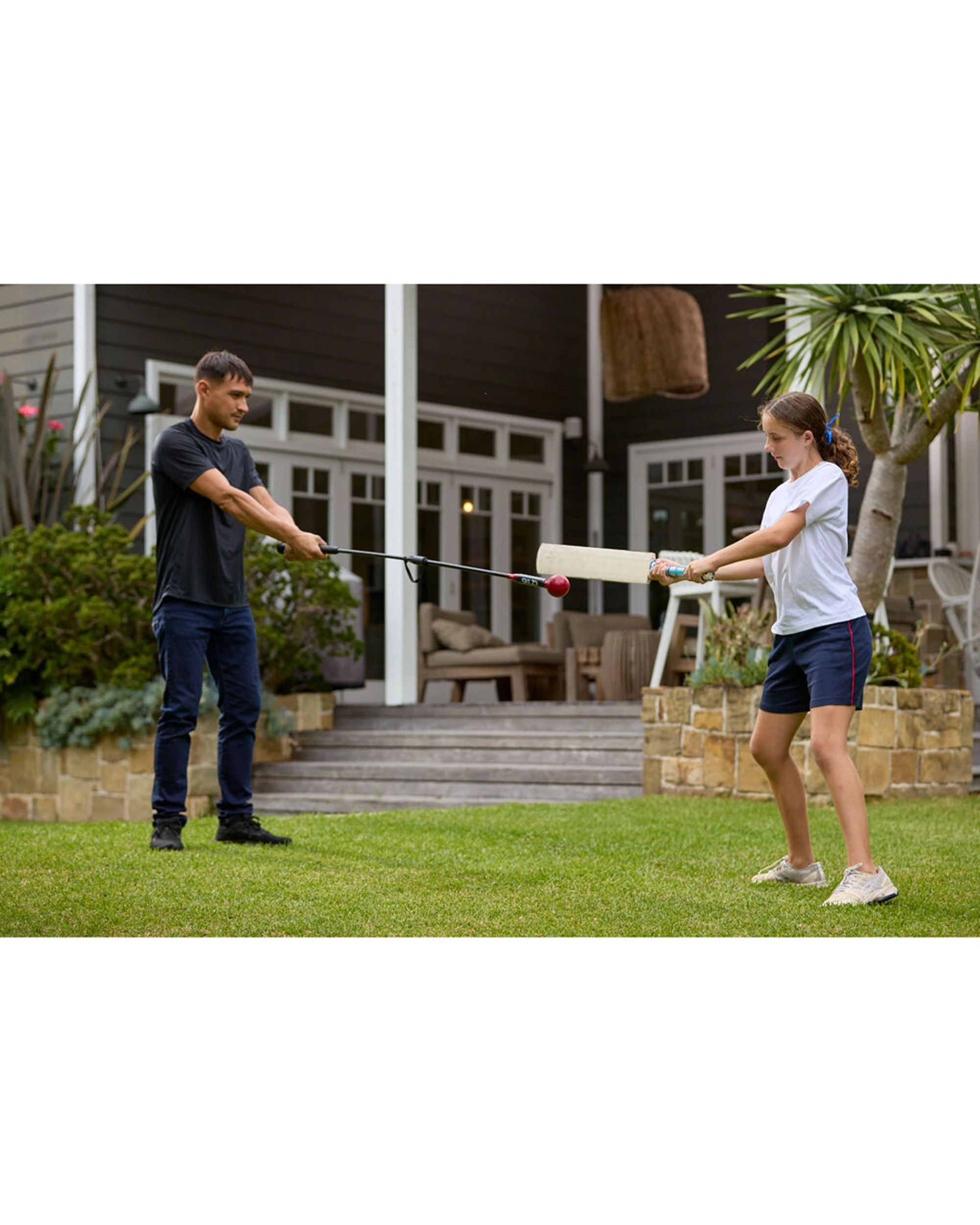 6 Sklz Collapsable Two-Piece Cricket Bat Trainer 52-inch Easy Setup Durable - Multi, 6 of 9