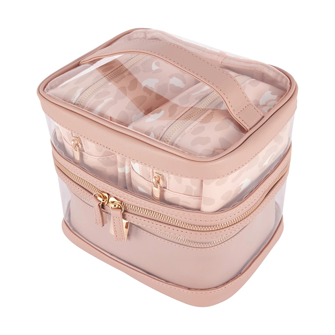 2 OXX Cosmetics 4 Piece Makeup Bag - Beige, Pink and Clear, 2 of 9