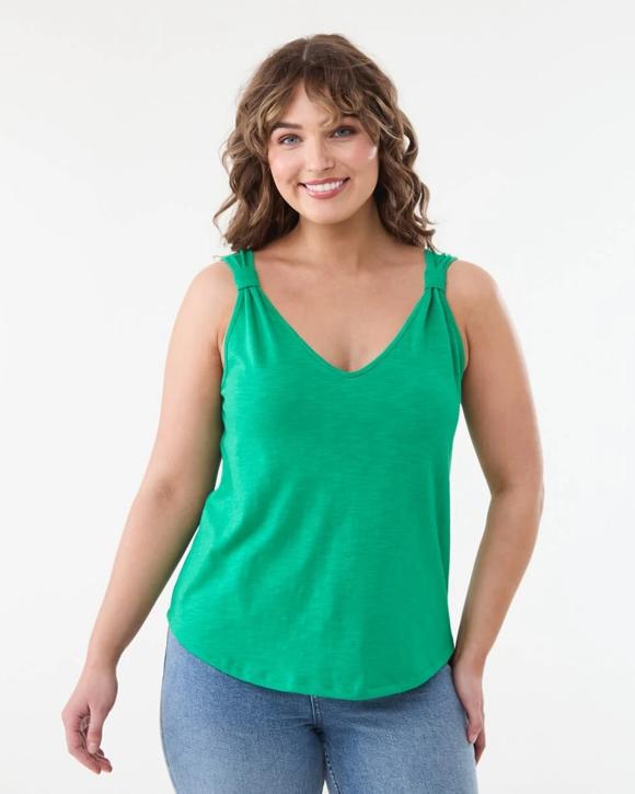 Sleeveless Knot Detail V-Neck Tank