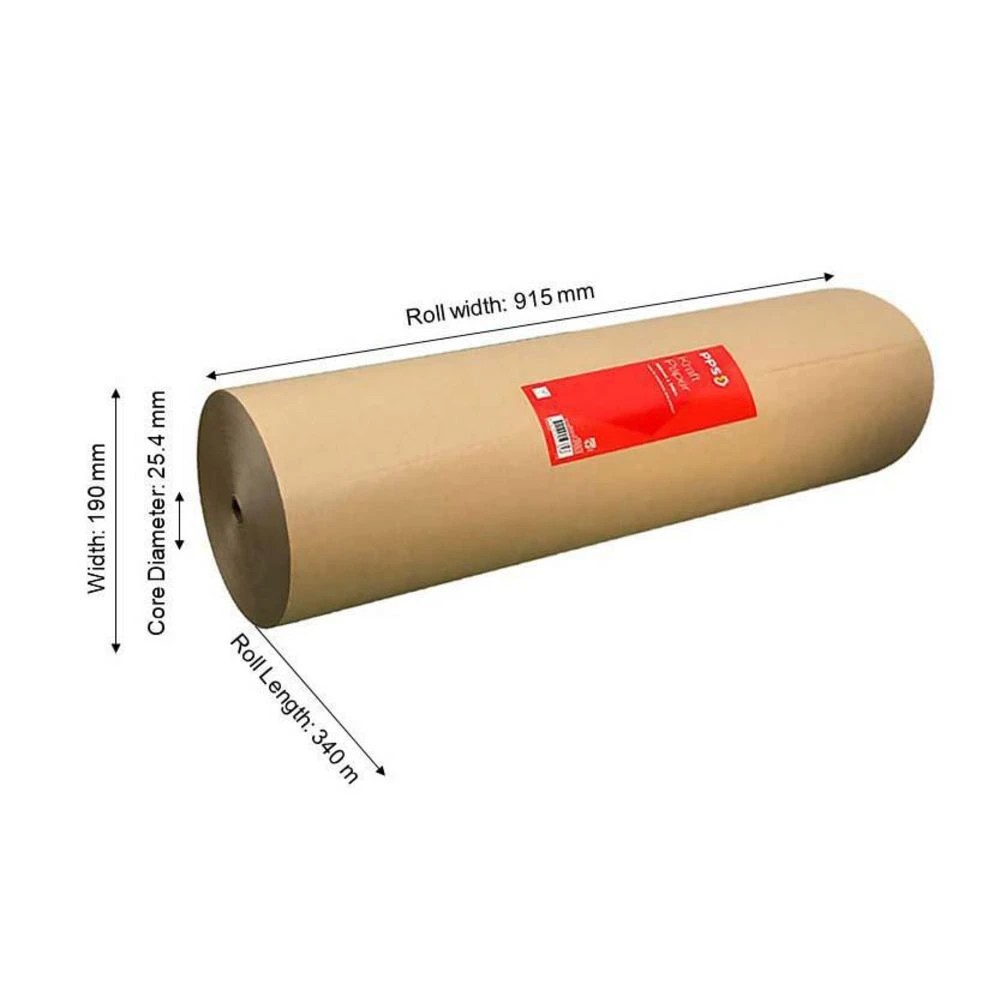 3 PPS Kraft Paper Roll 600mm x 340m Brown, 3 of 3