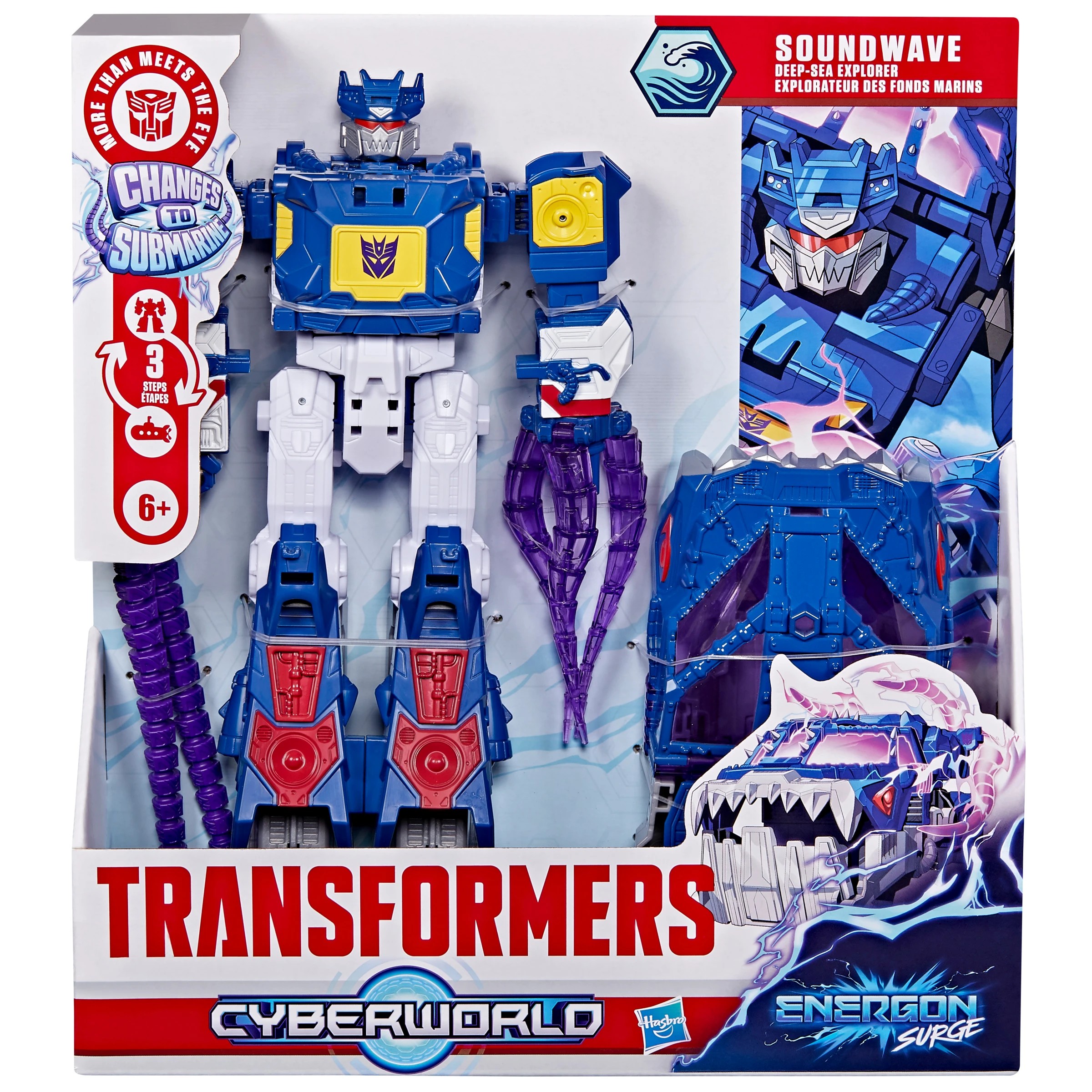 1 Transformers Cyberworld Energon Surge Soundwave Deep Sea Explorer Action Figure, 1 of 4