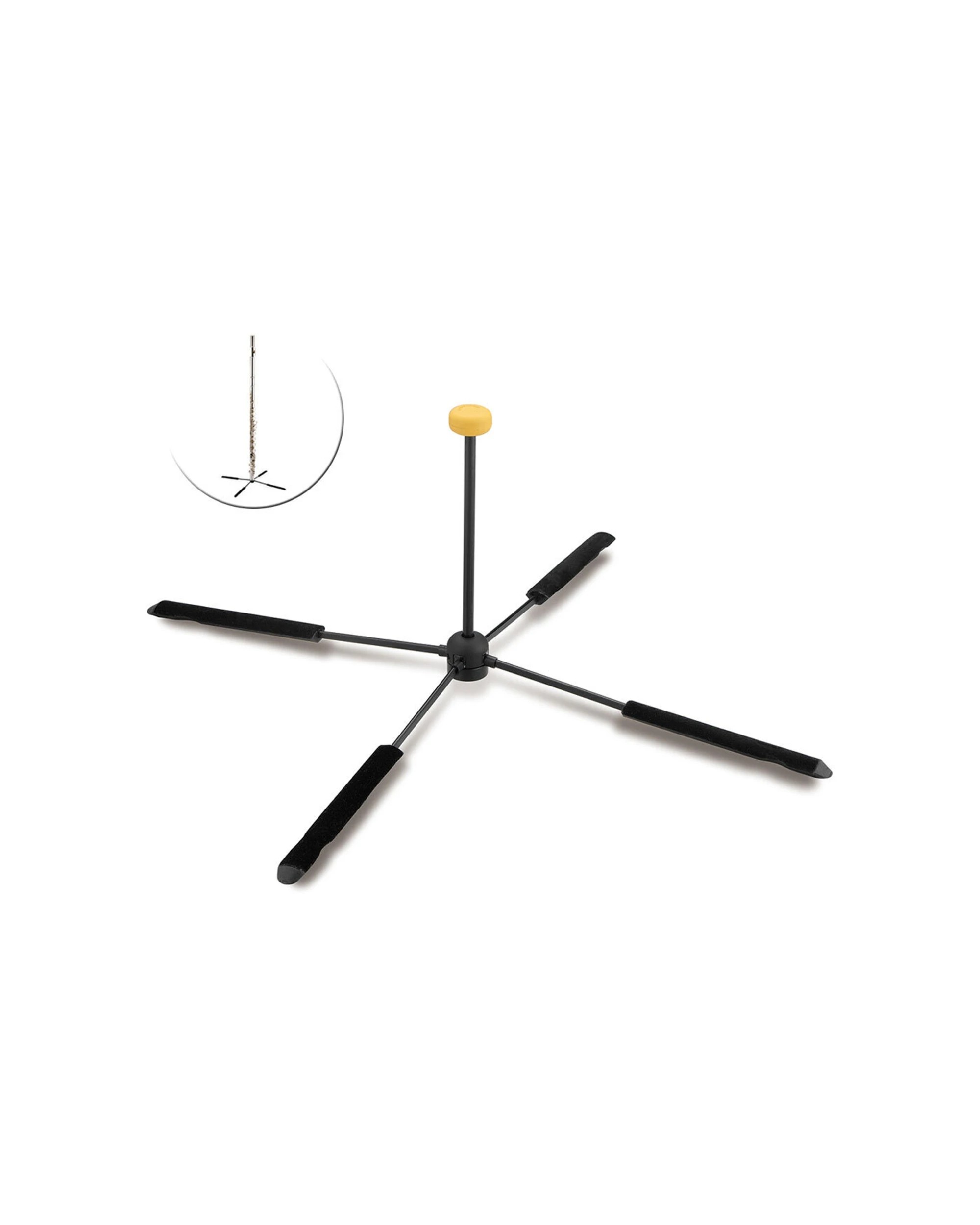 1 Hercules Travlite Pocket Musical Stand Holder For Wind Instruments & Flute - Black, 1 of 4