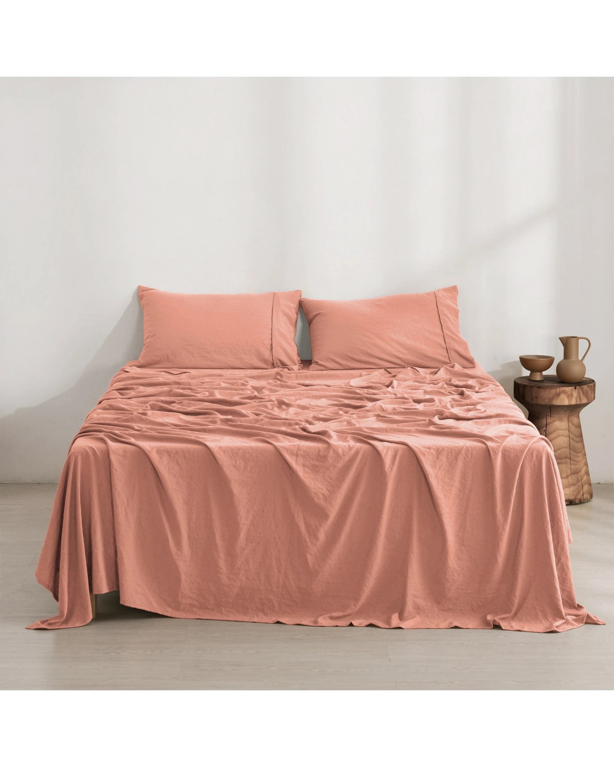 1 Dreamaker Superfine Washed Microfibre Sheet Set - Queen Bed - Pink Clay, 1 of 7
