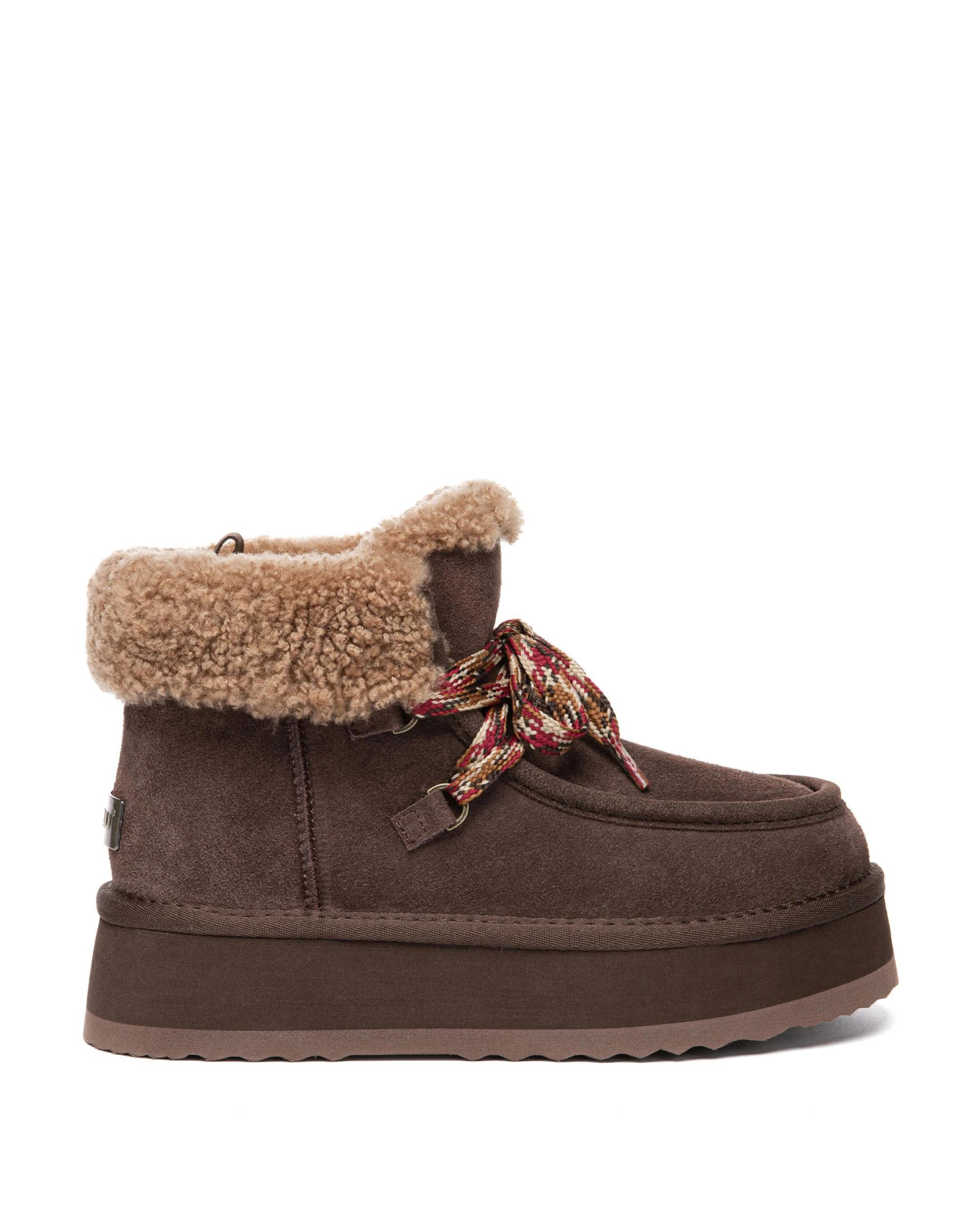 1 Everau Womens Honour Platform Boots CHOCOLATE, 1 of 5