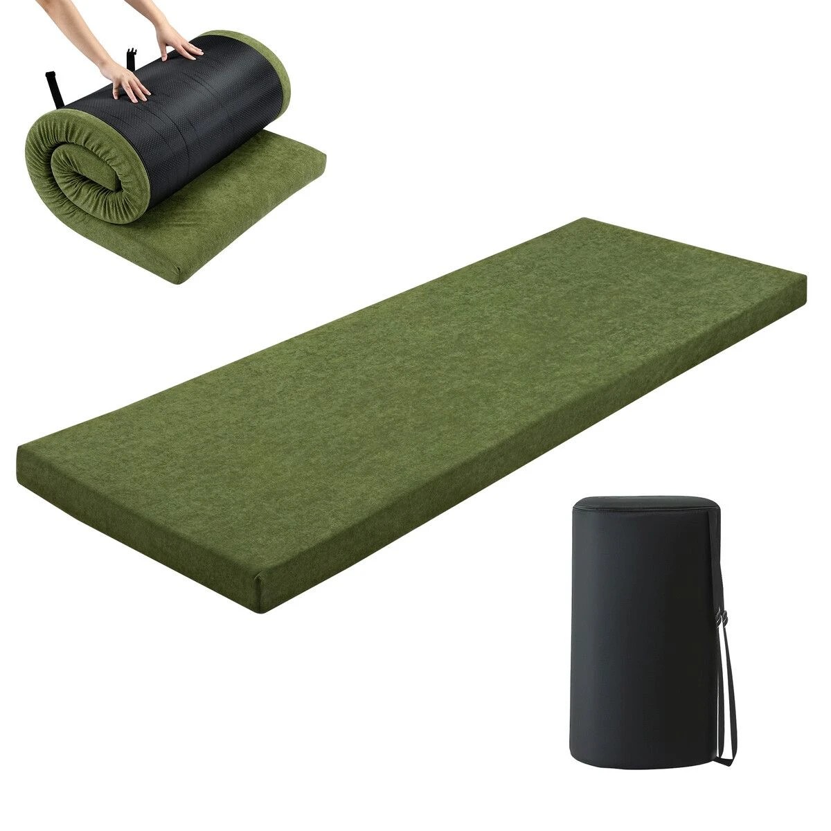 2 OGL Single Foam Mattress Camping Floor Cushion Mat Portable Green, 2 of 6