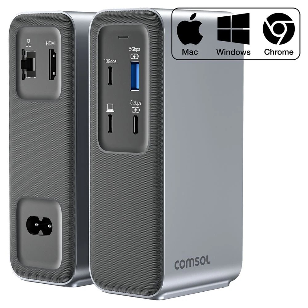 6 Comsol USB-C Docking Station with Integrated 100W PD Charger, 6 of 6