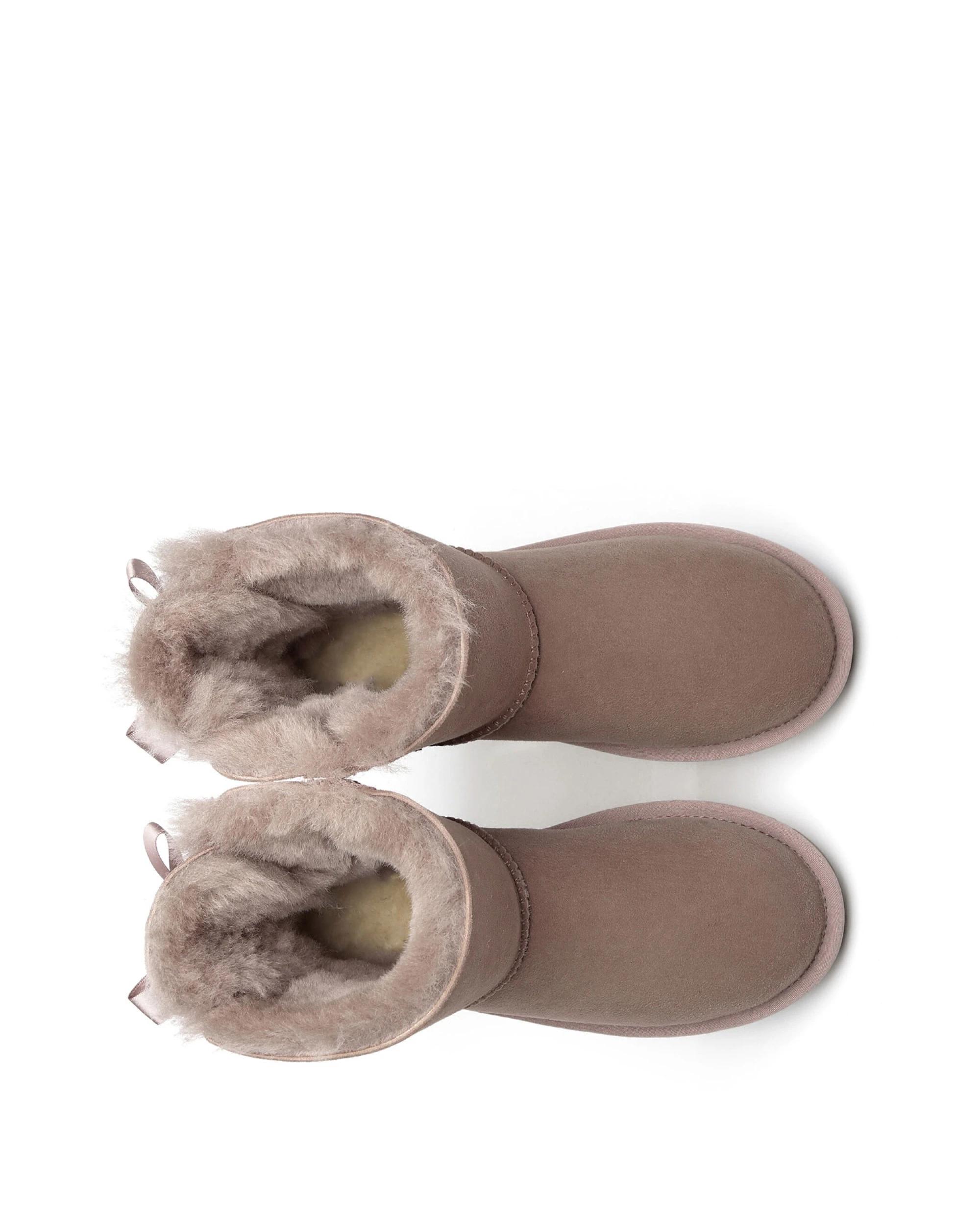 5 Everau Womens Mini Back Bow UGG Boots DAWN PINK, 5 of 5