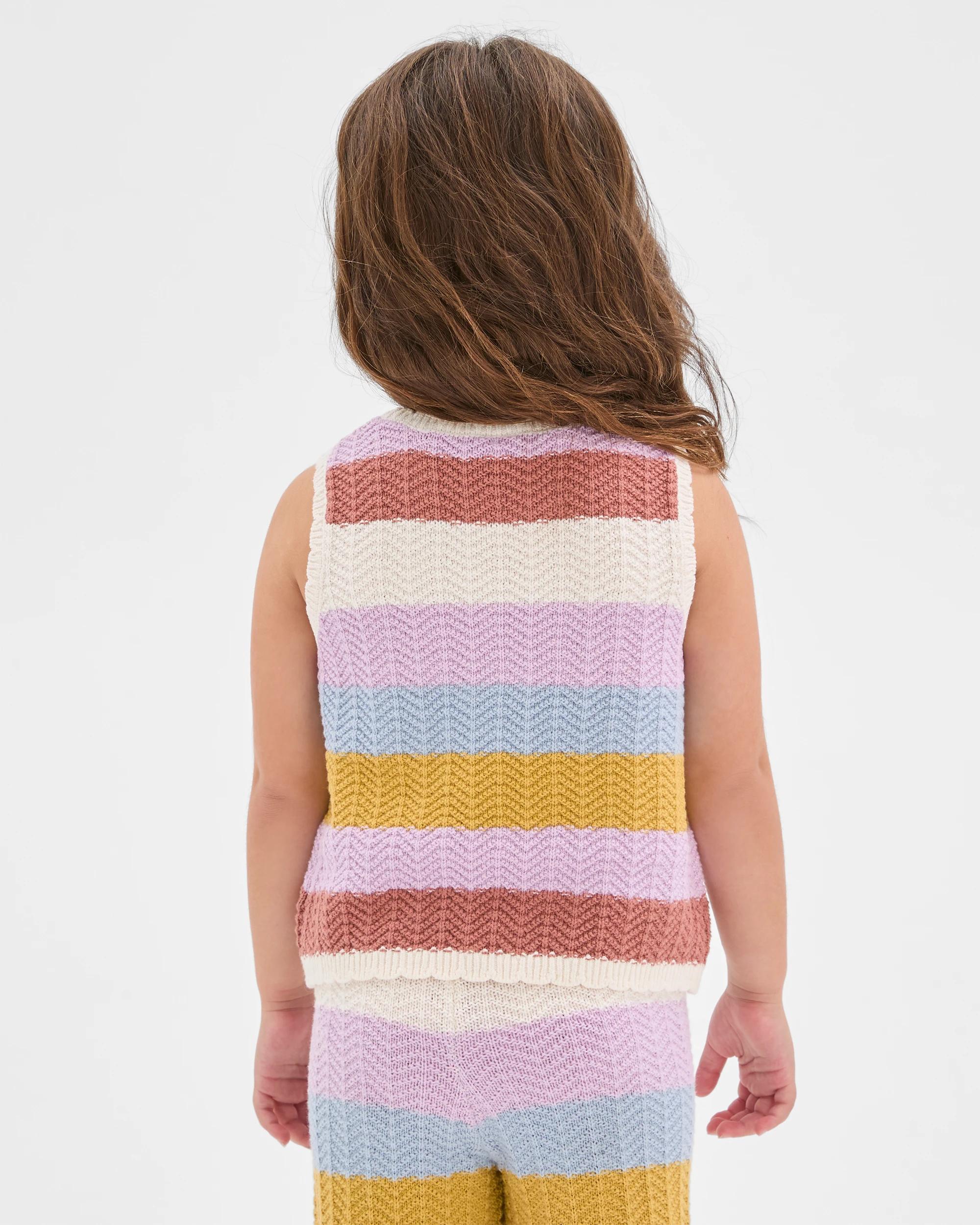 4 Target Kids Australian Cotton Crochet Co-Ord Tank Top MULTI STRIPE, 4 of 6