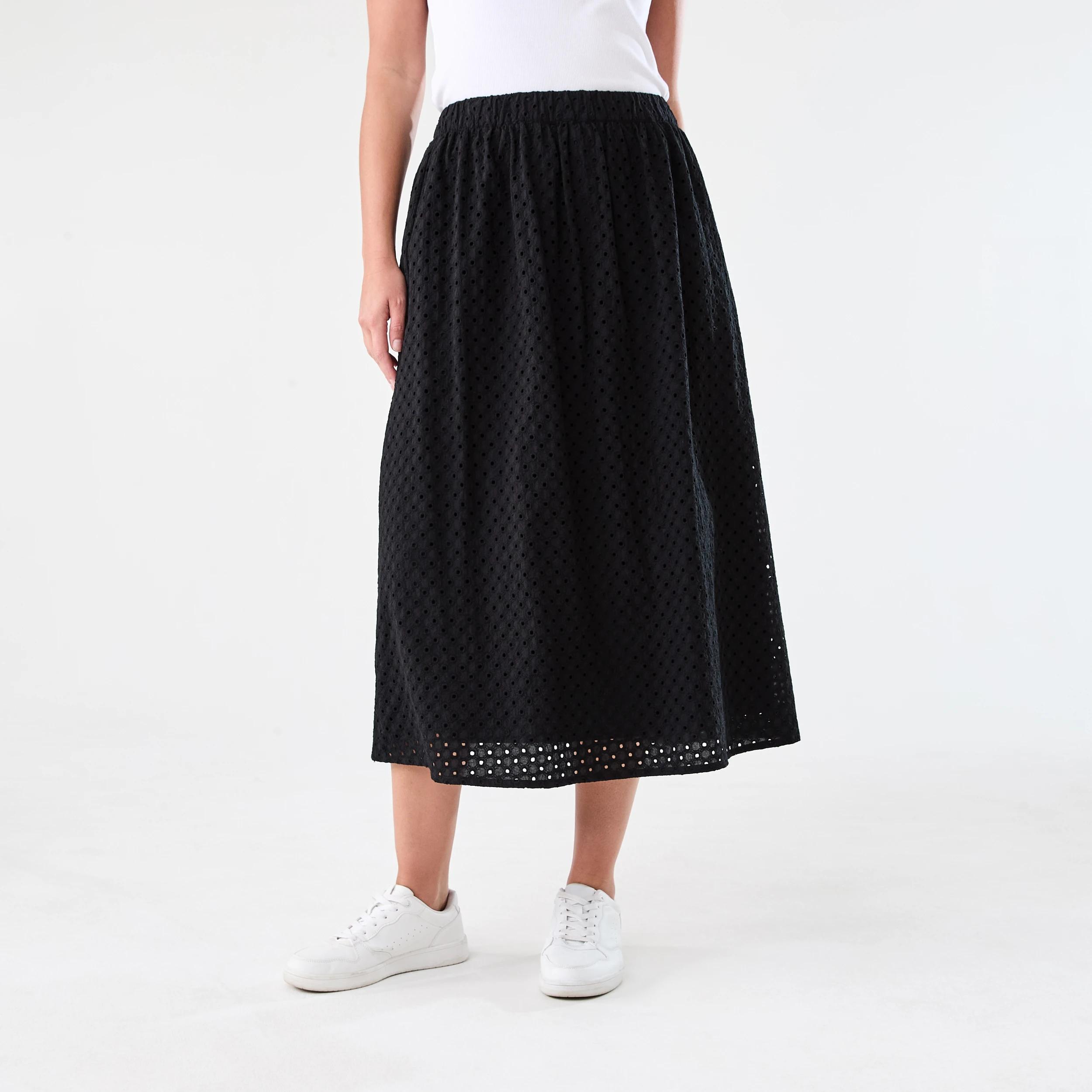 1 Broderie Maxi Skirt Black, 1 of 4