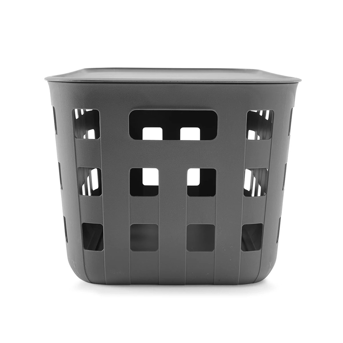 3 18L Rectangle Trellis Basket with Lid - Charcoal, 3 of 9