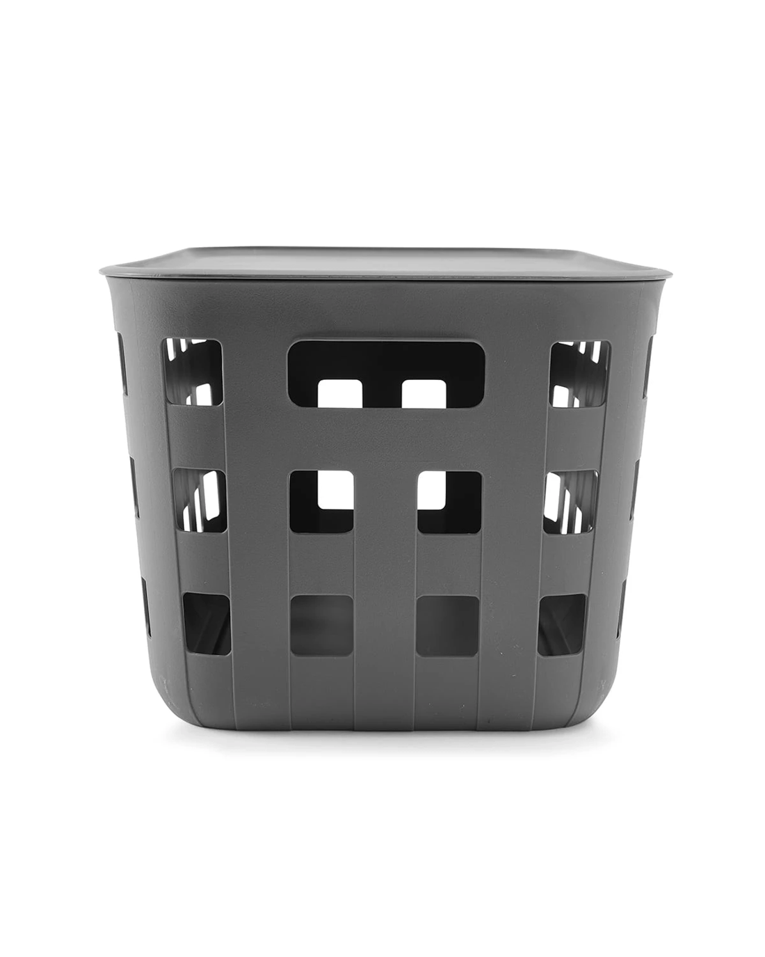 3 18L Rectangle Trellis Basket with Lid - Charcoal, 3 of 9