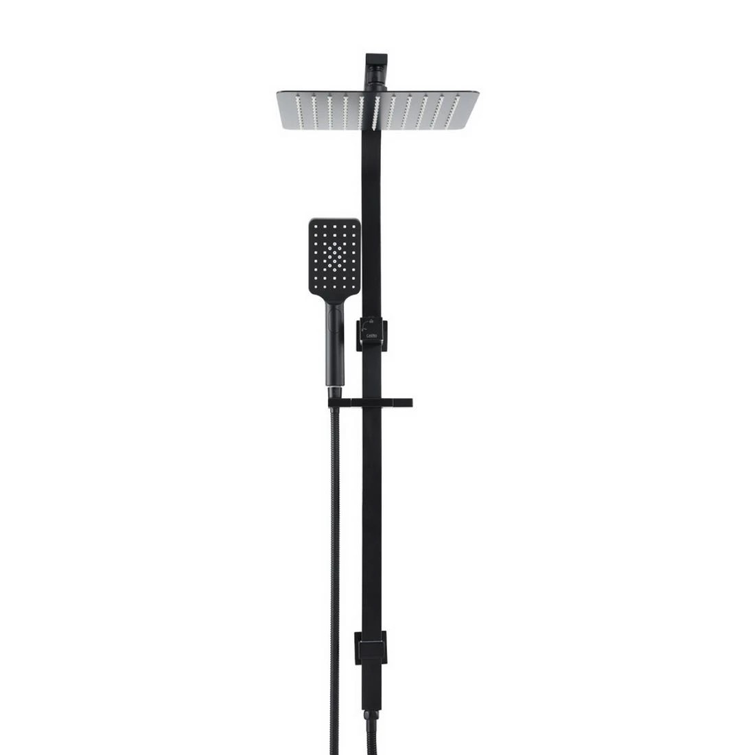 1 10'' Rain Shower Head Set Handheld Square High Pressure - Black, 1 of 4