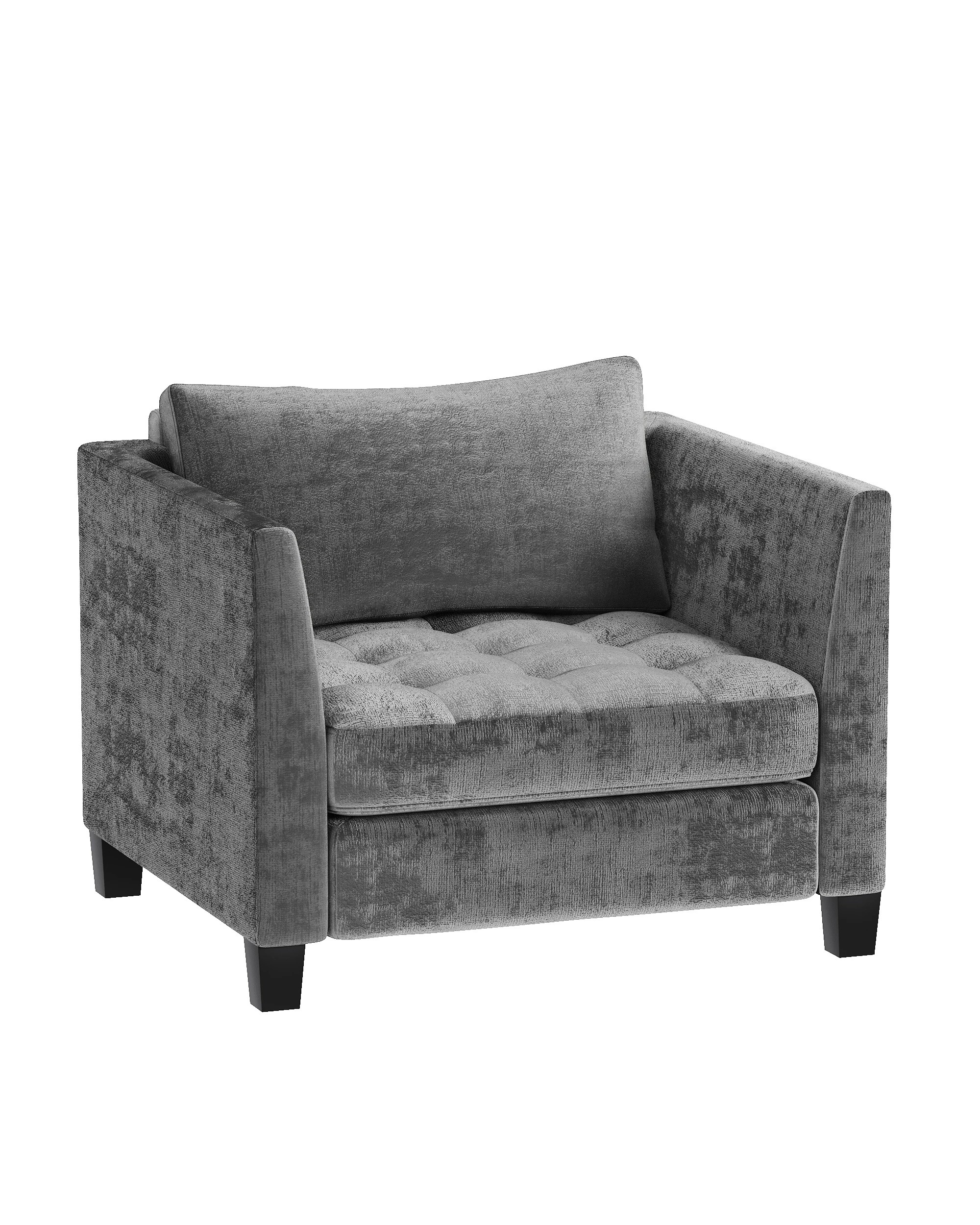 1 Advwin Modern 1 Seater Sofa Chenille Fabric Armchair - Grey, 1 of 7