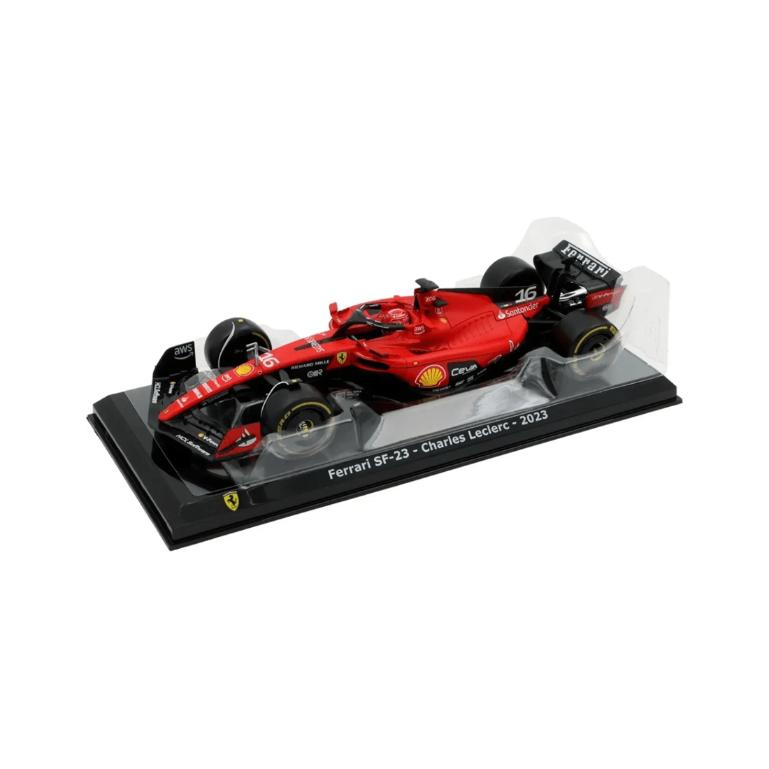 2 Bburago Formula Racing 2023 F1 Ferrari Sf-23 #16 Charles Leclerc 1:24 Scale Diecast Vehicle - Red, 2 of 3