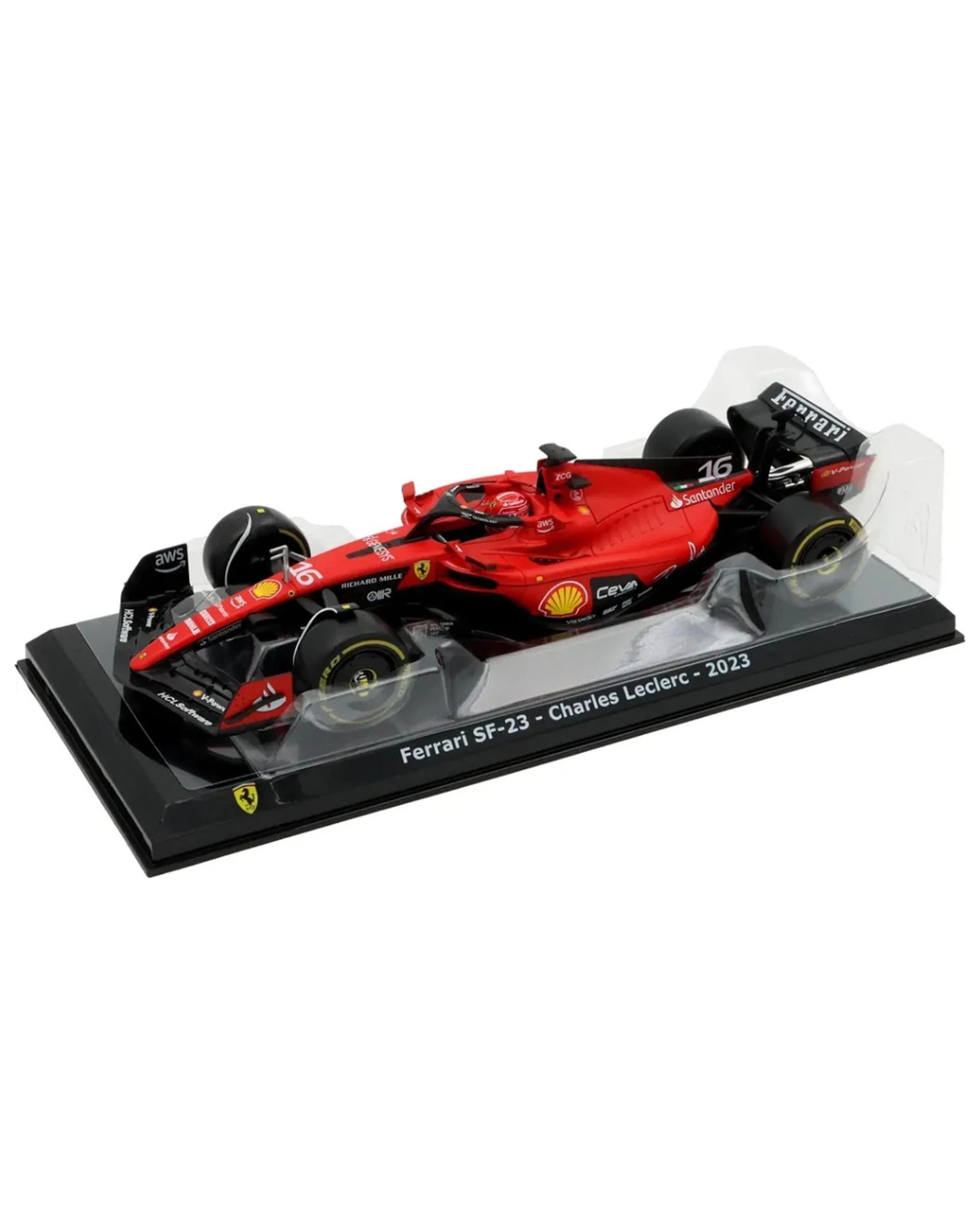 2 Bburago Formula Racing 2023 F1 Ferrari Sf-23 #16 Charles Leclerc 1:24 Scale Diecast Vehicle - Red, 2 of 3