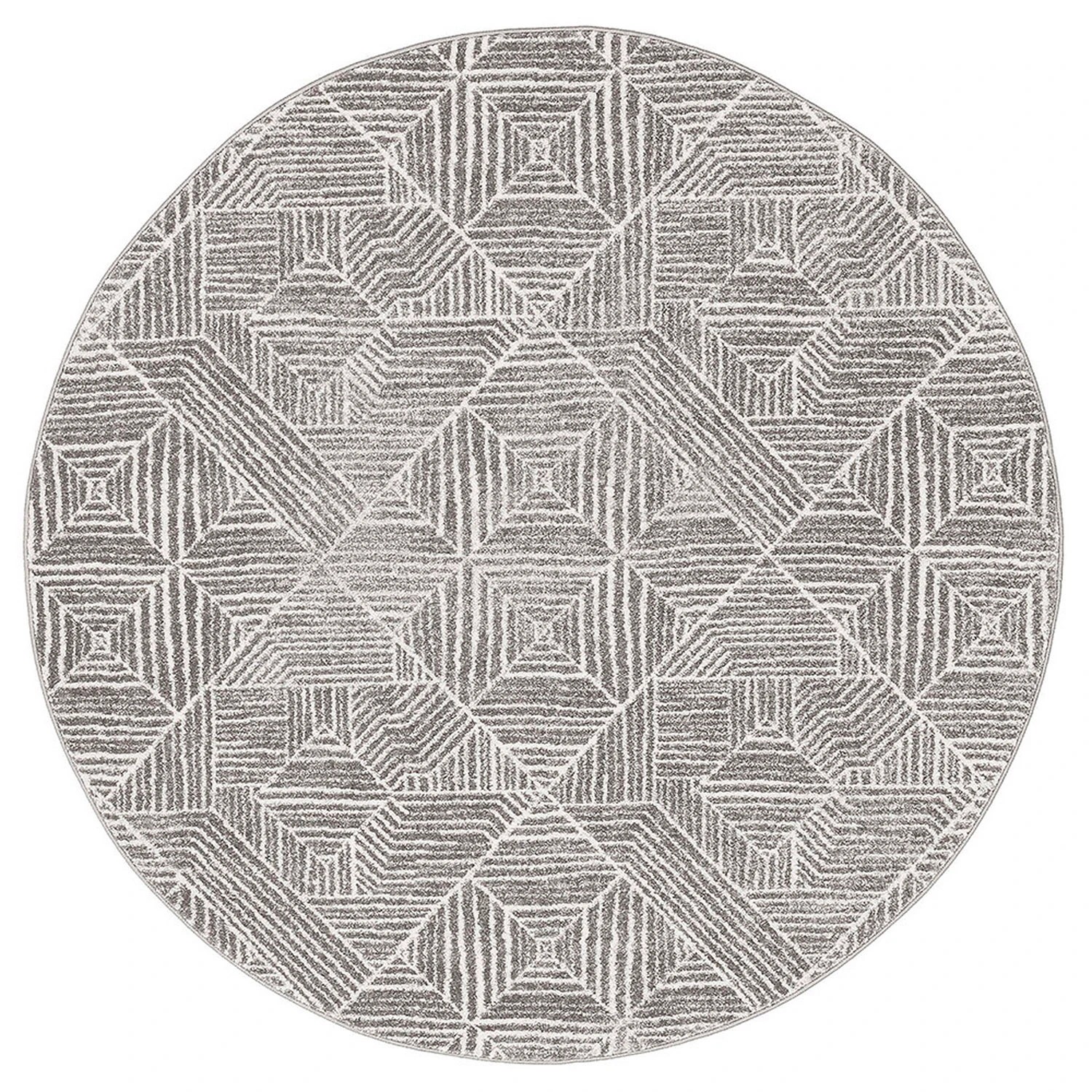 2 Common Ground Rugs Bluebay 457 200x200cm Round - Medium Pet Friendly Rug - Silver, 2 of 5