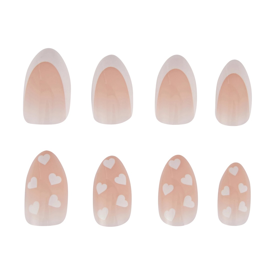 5 OXX Cosmetics 24 Pack Artificial Nails with Adhesive - Almond Shape, French Tip and Hearts, 5 of 5
