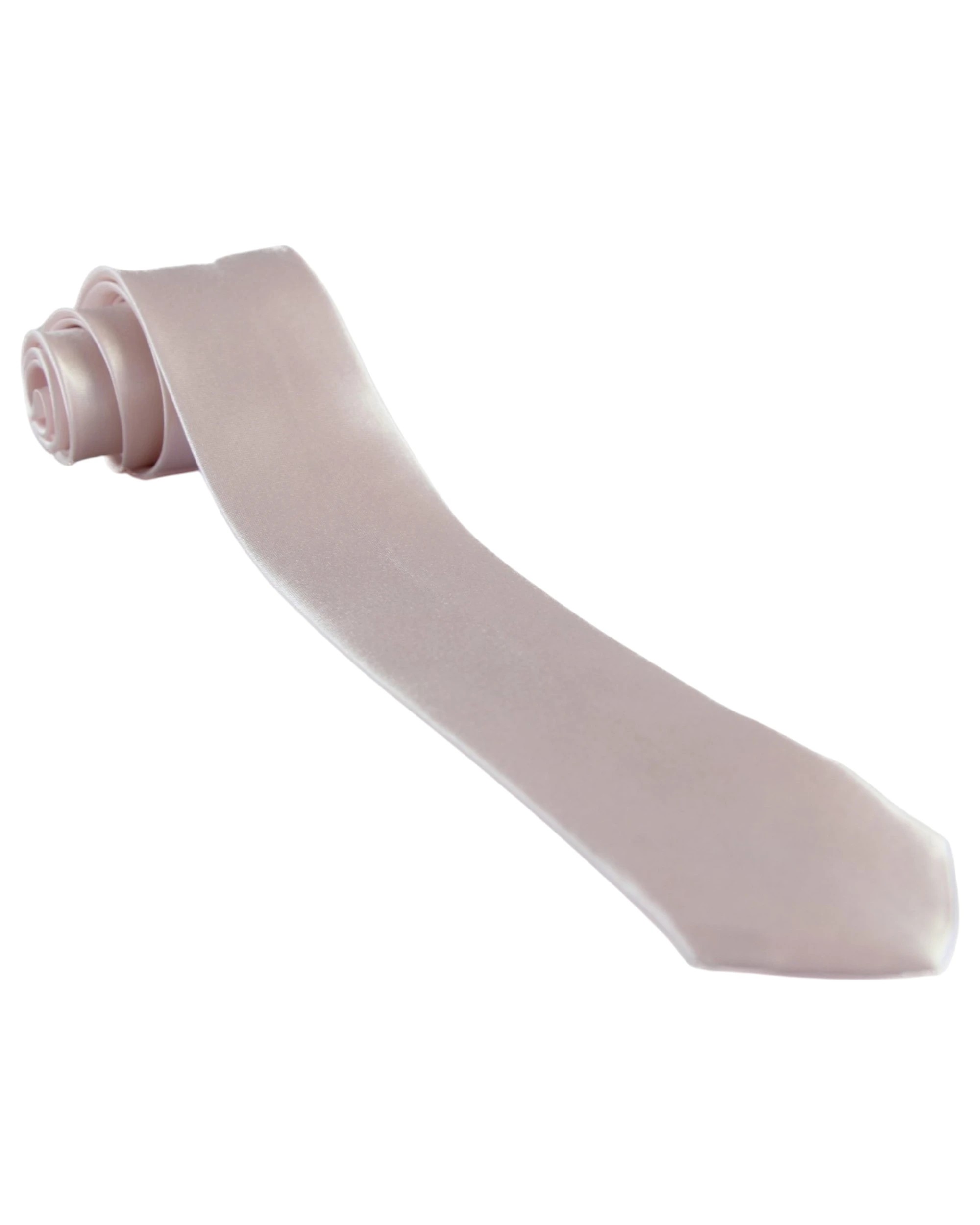 5 Zasel Mens Blush 5cm Skinny Plain Neck Tie - Pink, 5 of 5