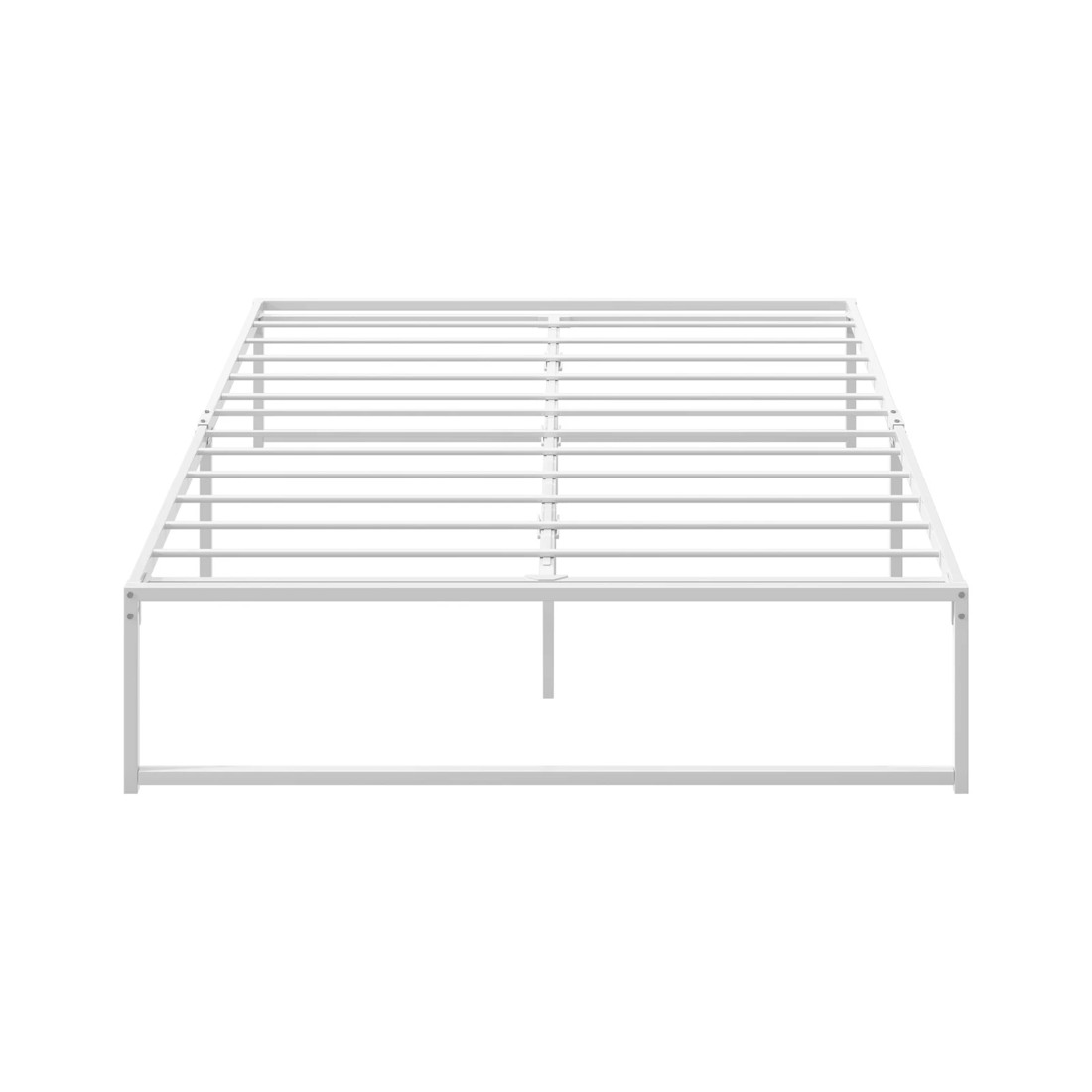 8 Oikiture Metal Bed Frame Queen Size Beds Base Platform
 - White, 8 of 9