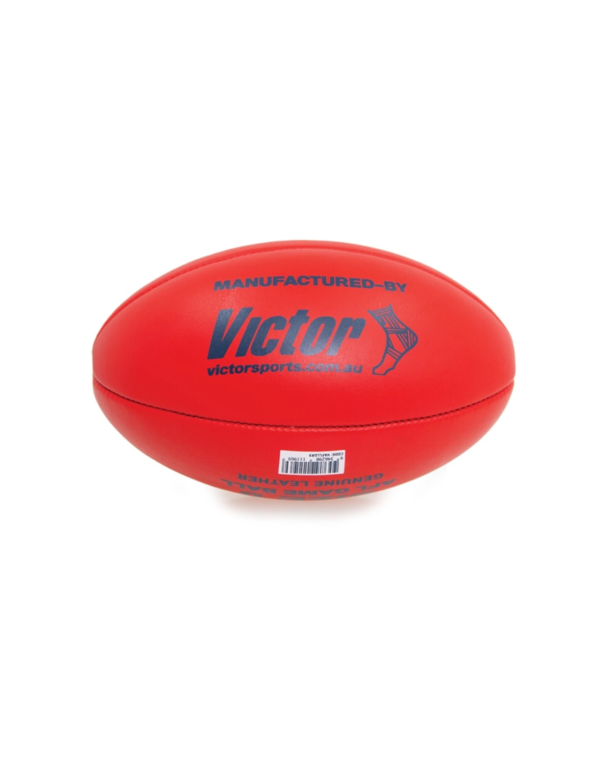 2 Victor Sports AFL Leather Game Ball Quality Material Size 5 - Red, 2 of 4