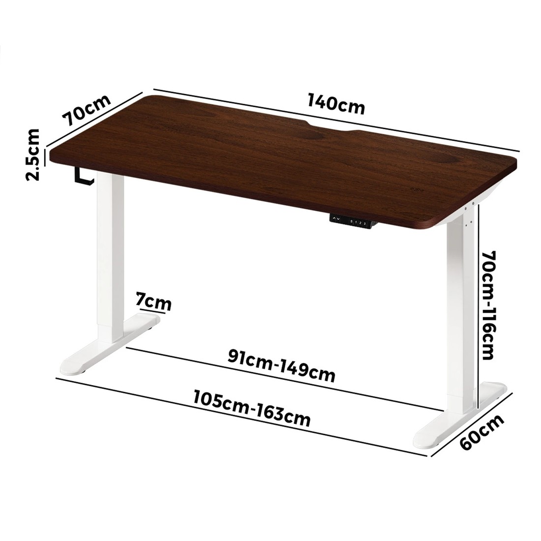 4 Oikiture Electric Standing Desk With Wireless Charging Single Motor 140cm
 - Multi, 4 of 4