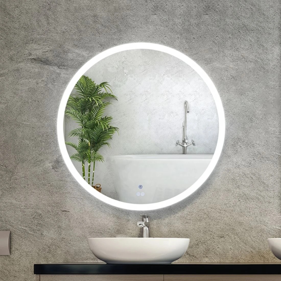 6 Embellir Wall Mirror 90cm with Led light Makeup Home Decor Bathroom Round Vanity - Multi, 6 of 6