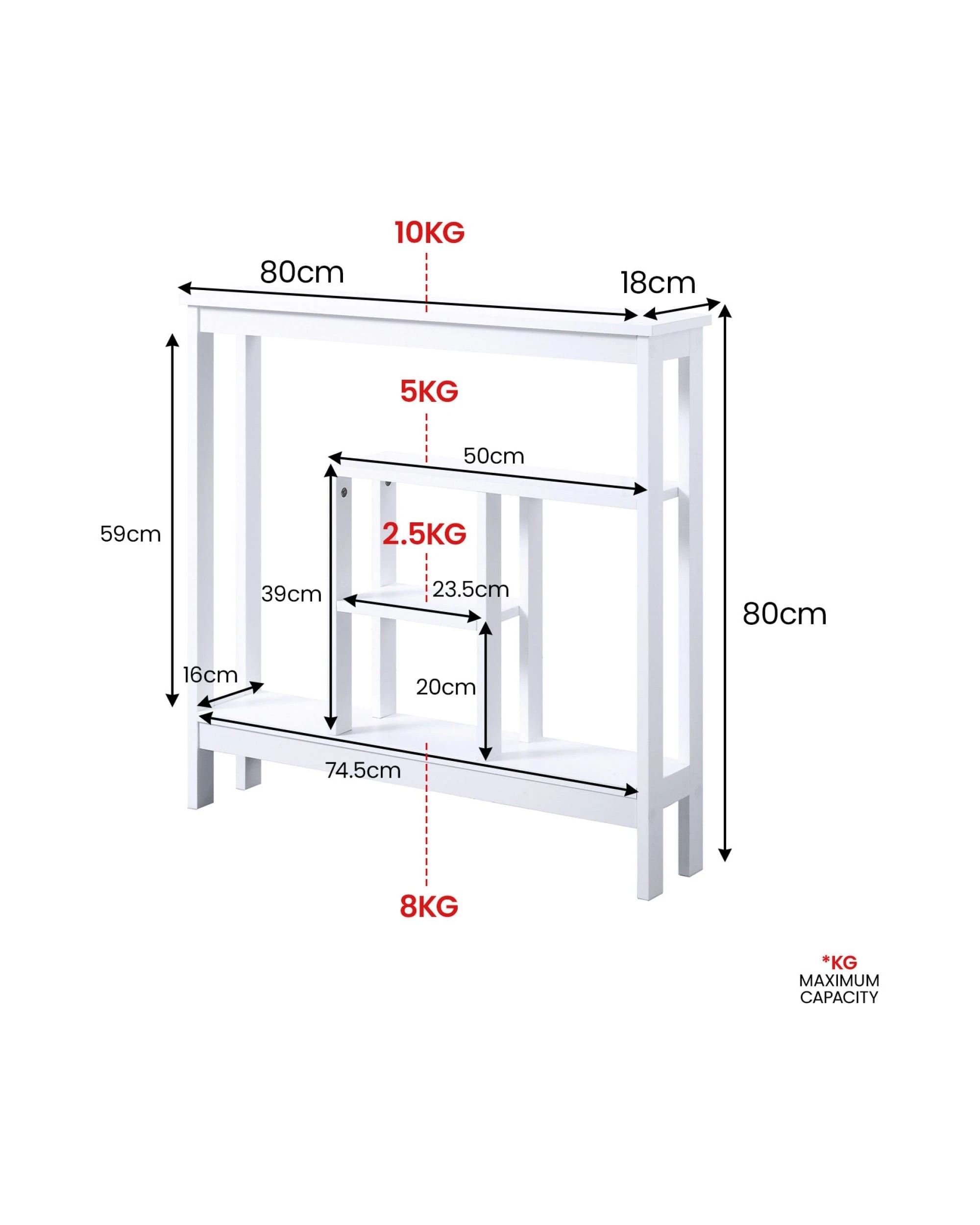 3 Sarantino Julian Console Table in White - White, 3 of 7