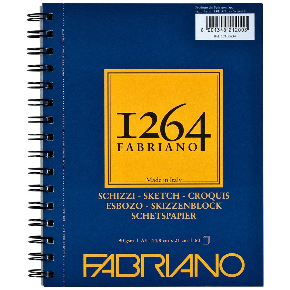 1 Fabriano 1264 A5 Sketch Pad 60 Sheets, 1 of 1