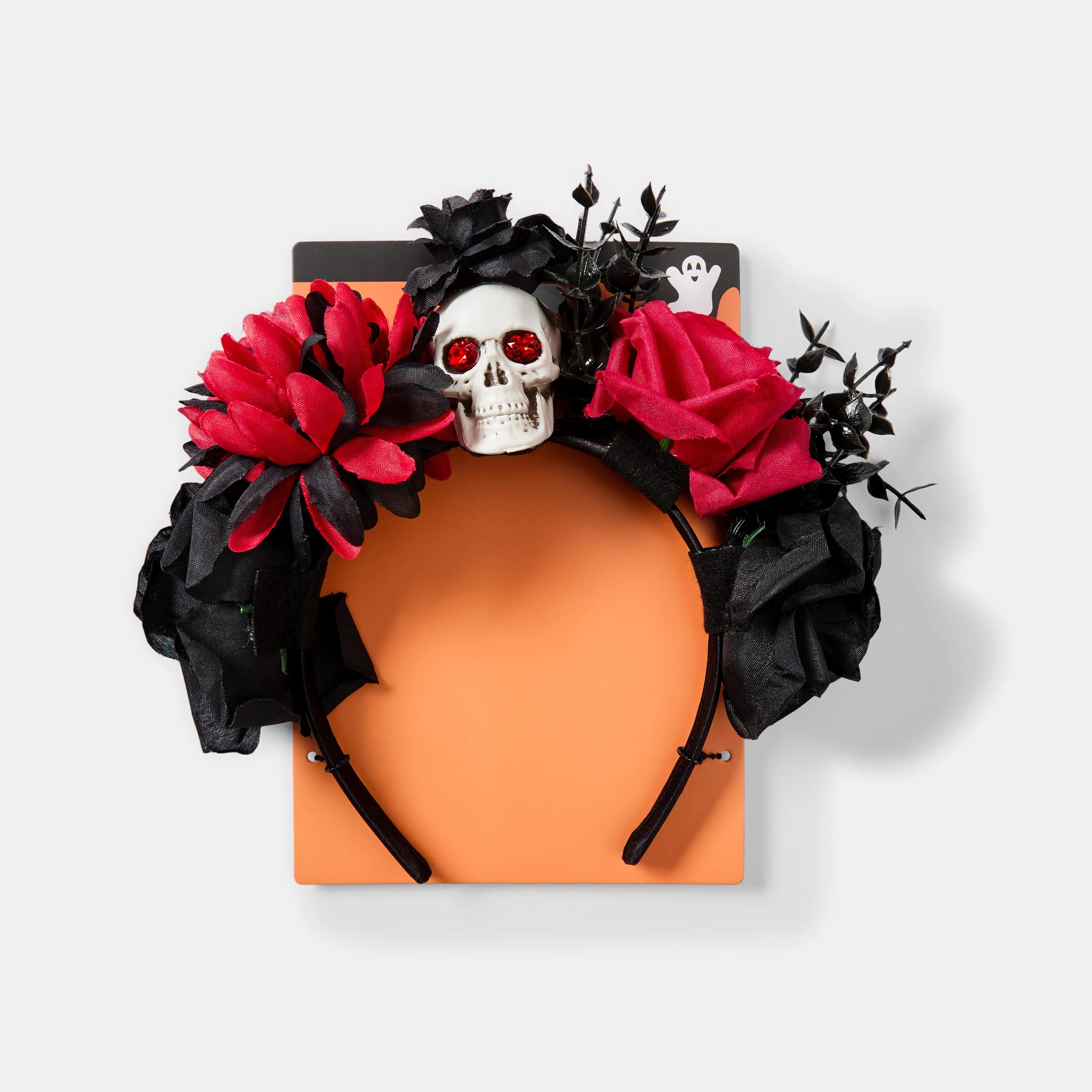4 Halloween Day of the Dead Headband - Black and Red Black, 4 of 4