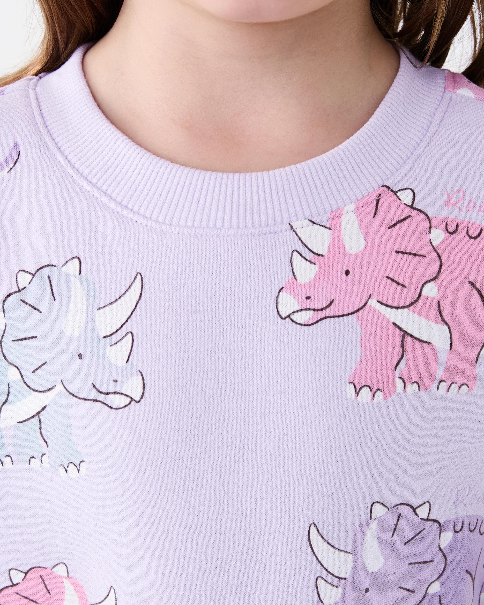 4 Oversized Crew Neck Top and Legging Set Pur Dino, 4 of 7