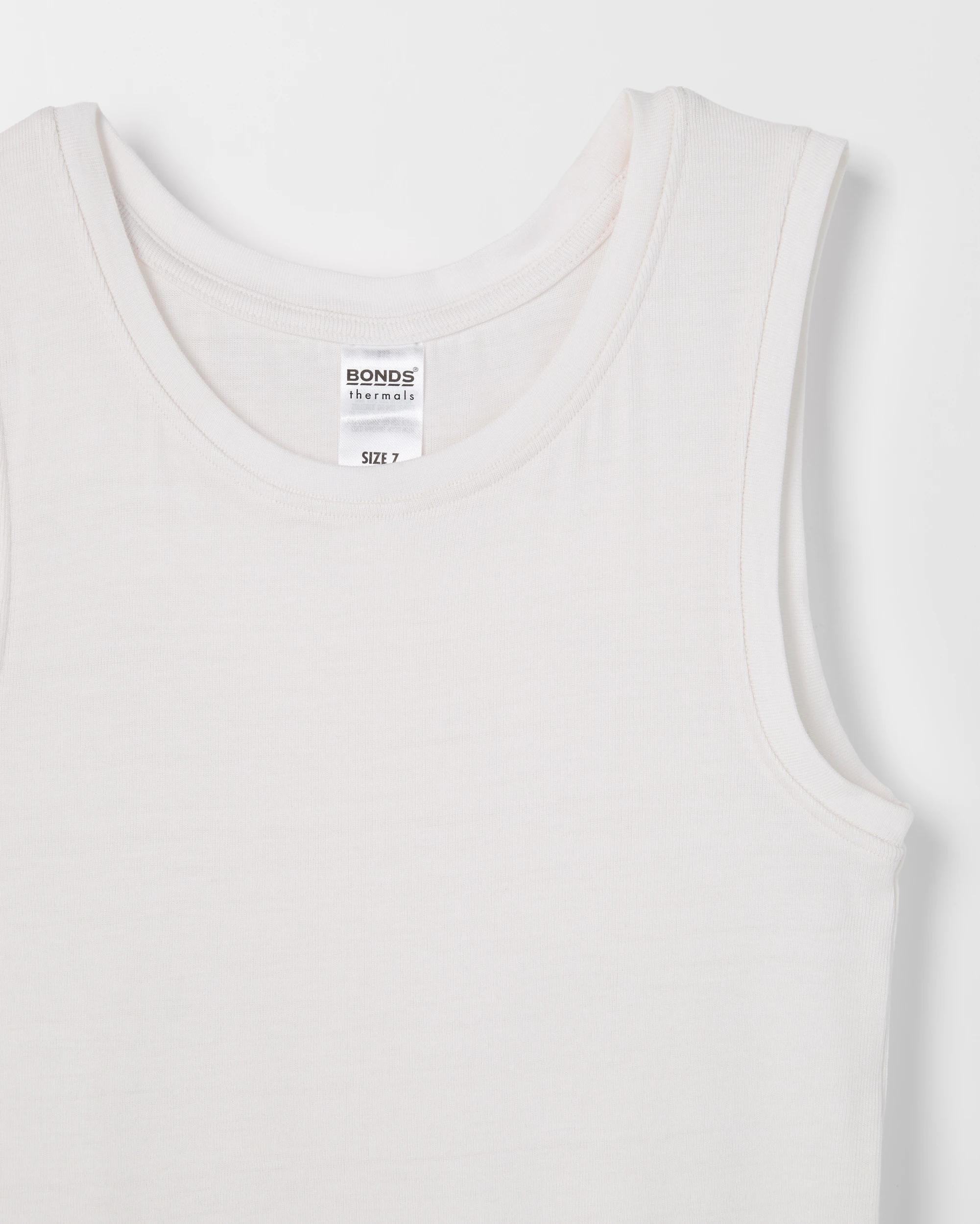 2 Bonds Kids Thermal Singlet Vest WHITE, 2 of 3
