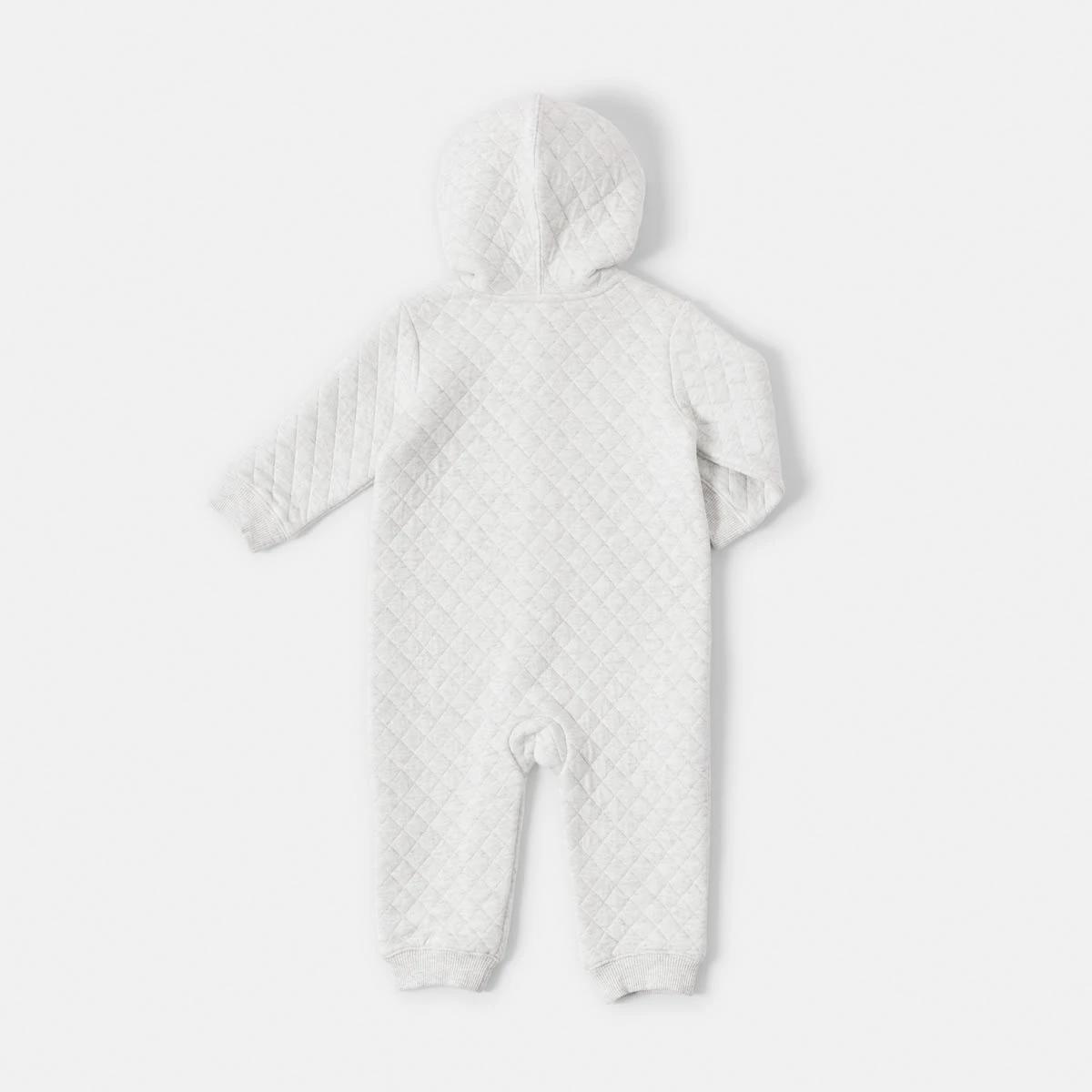 2 Quilted Pramsuit Wht Marle, 2 of 3