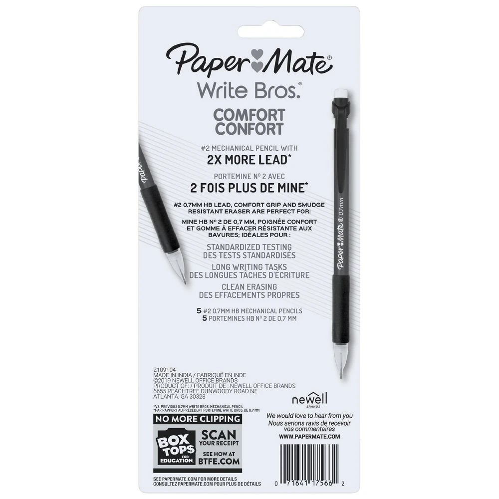 3 Paper Mate Write Bros. Comfort Mechanical Pencil 0.7mm 5 Pack, 3 of 3