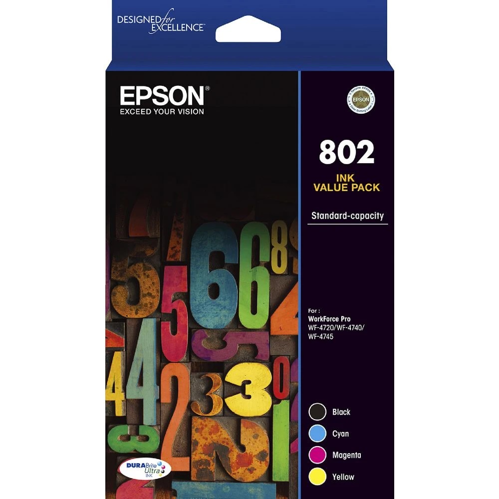 1 Epson 802 4 Colour Ink Cartridge Value Pack, 1 of 2