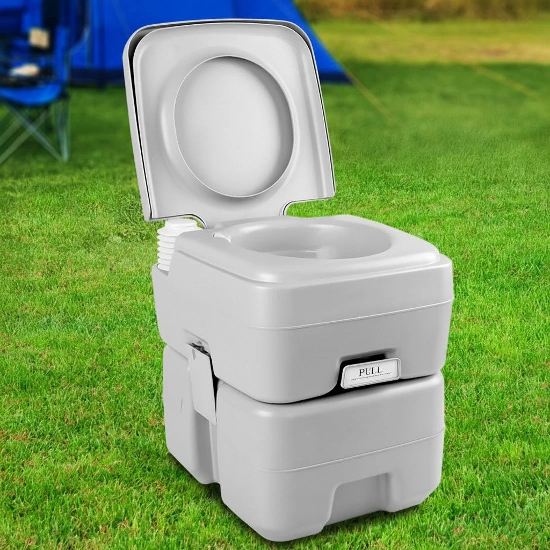 7 Weisshorn 20L Portable Camping Toilet Outdoor Flush Potty Boating - Grey, 7 of 8