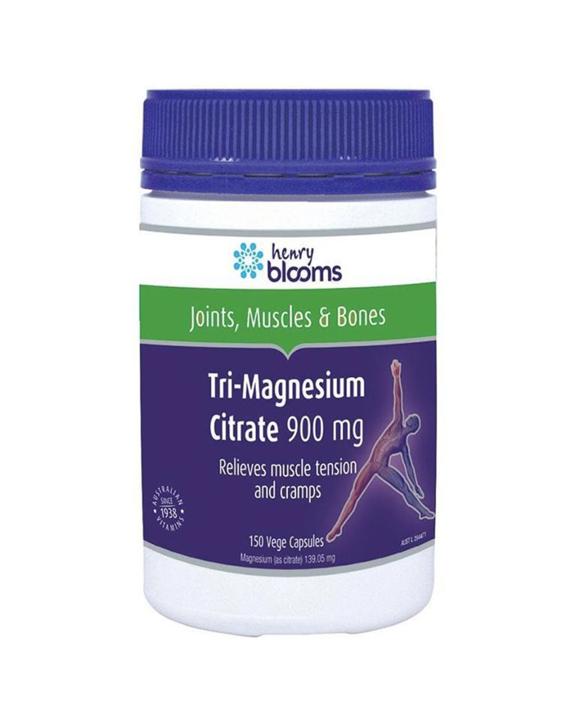 Blooms 150pc Tri-Magnesium Citrate 900mg Capsules Supplement
