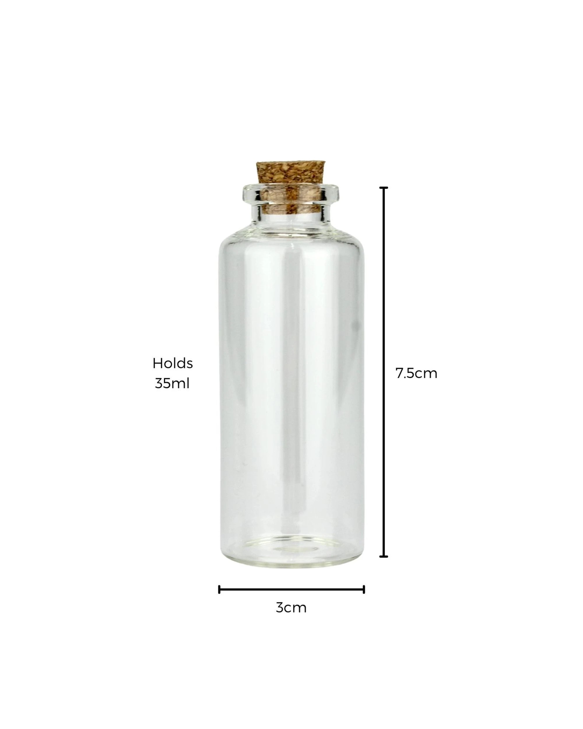 3 Durmaz Mini Glass Bottles 35ml  Pack of 3 - Clear, 3 of 3