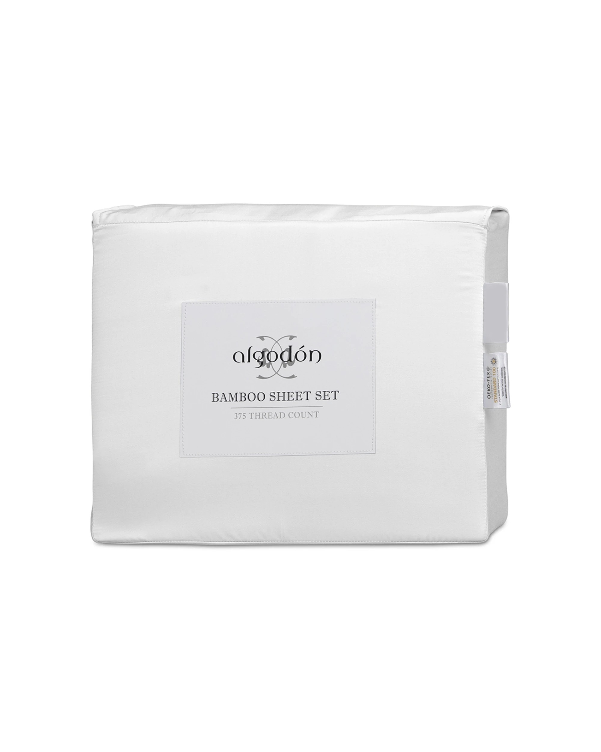 4 Algodon Rayon From Bamboo Fitted Sheet With 2 Pillowcases Set - Queen Bed - White, 4 of 4