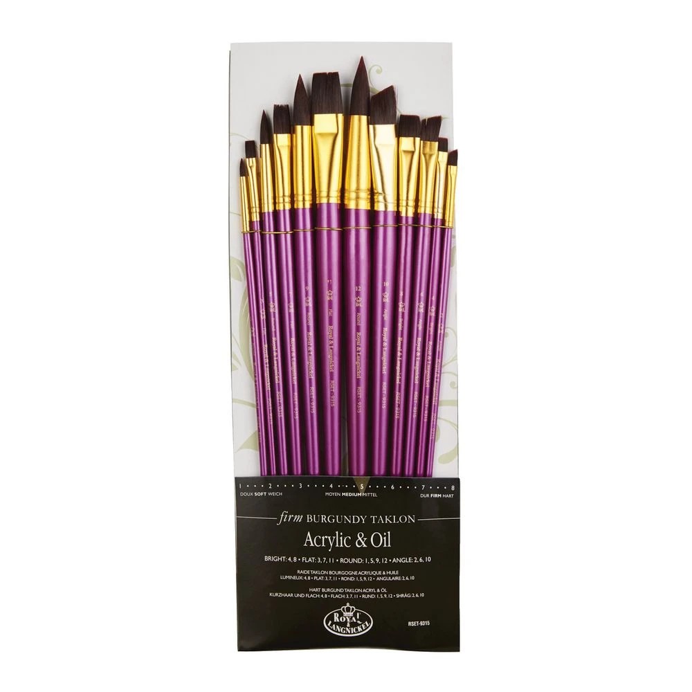 3 Royal & Langnickel Long Burgundy Paintbrush 12 Piece, 3 of 3