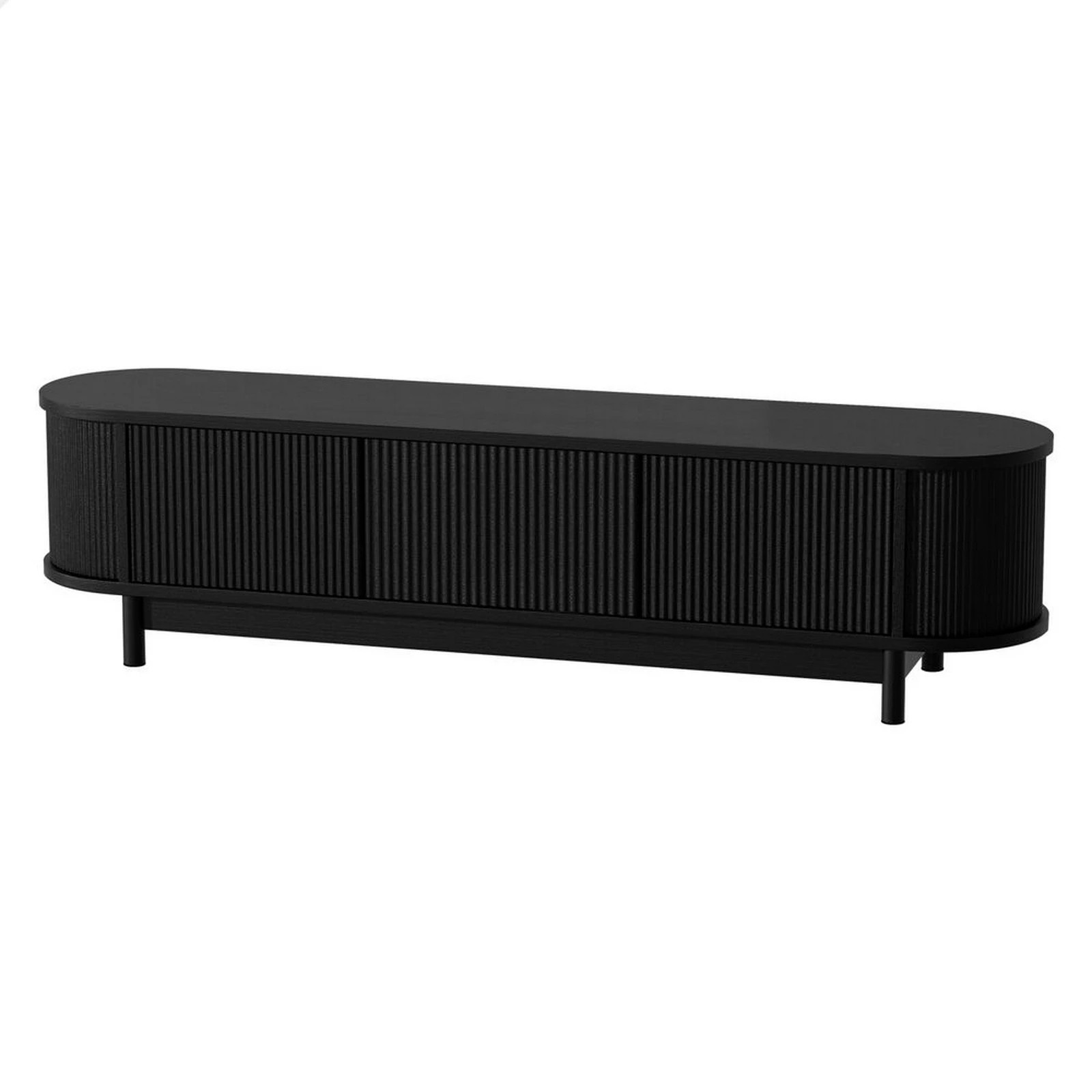 1 Alfordson TV Cabinet Entertainment Unit Stand 160cm Storage Shelf - Black, 1 of 10