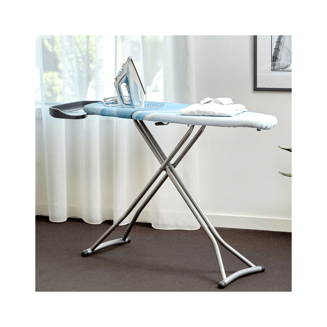 3 Westinghouse 47in Foldable/portable Ironing Board W Cover/iron Rest For Clothes
 - White, 3 of 4