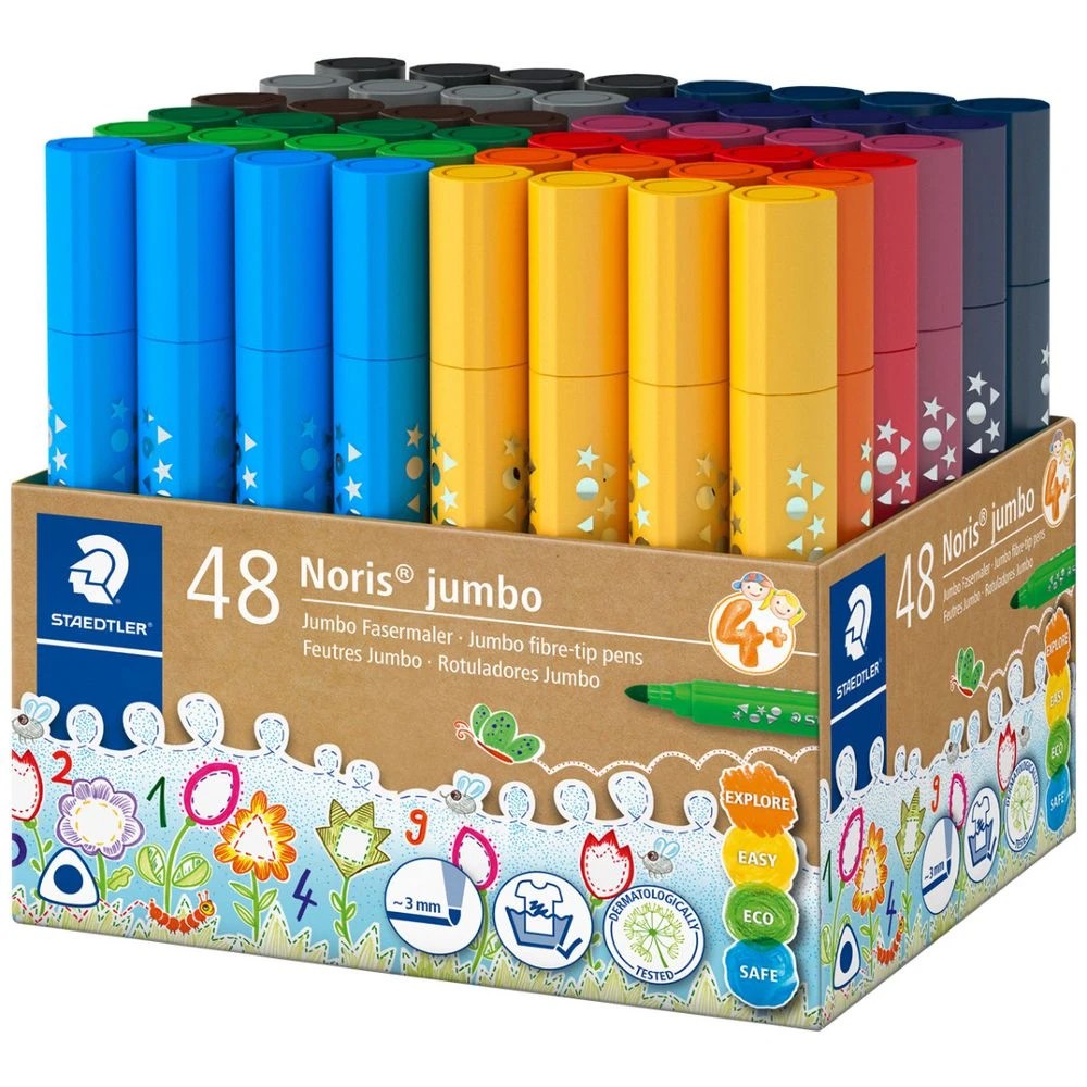 1 Staedtler Noris Broad Fibre-tip Pens 48 Pack, 1 of 7