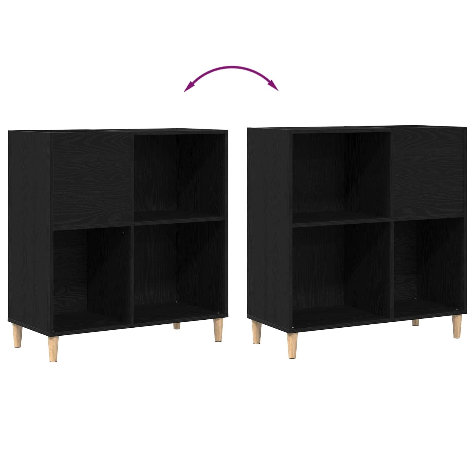 9 vidaXL Record Cabinet with Ample Storage Ample Storage - Black, 9 of 10