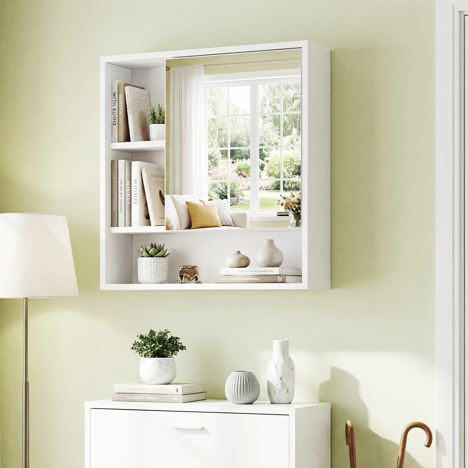 6 Costway Wall Mounted Bathroom Cabinet Medicine Storage Organizer, 6 of 7