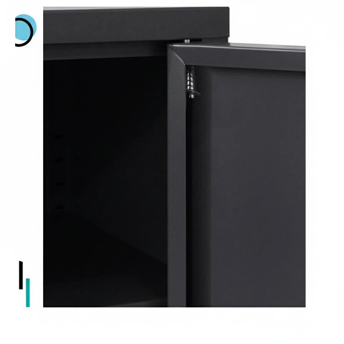 4 Artiss Buffet Sideboard Metal Cabinet - Black, 4 of 6