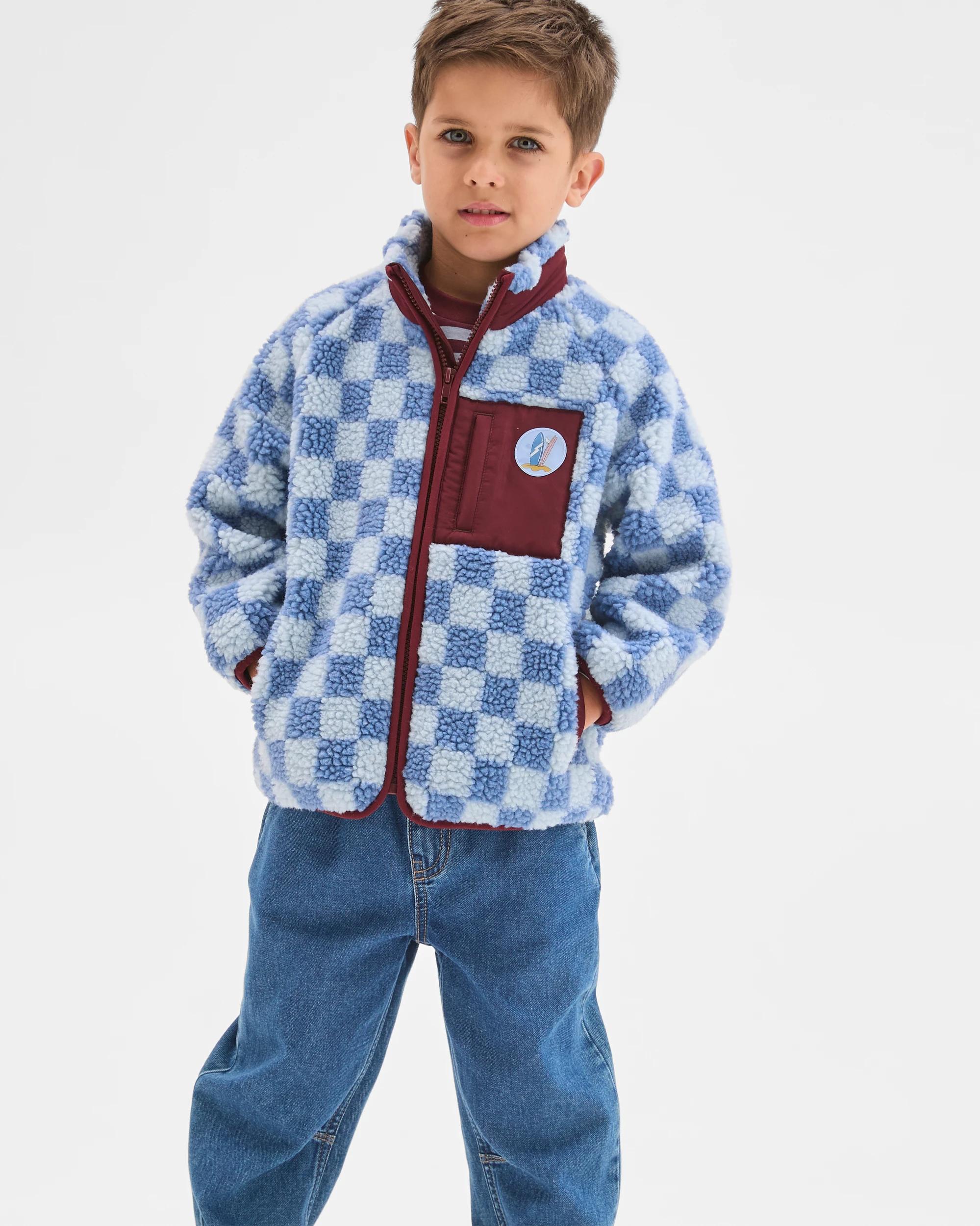 2 Target Kids Teddy Fleece Zip Through Jumper BLUE, 2 of 7