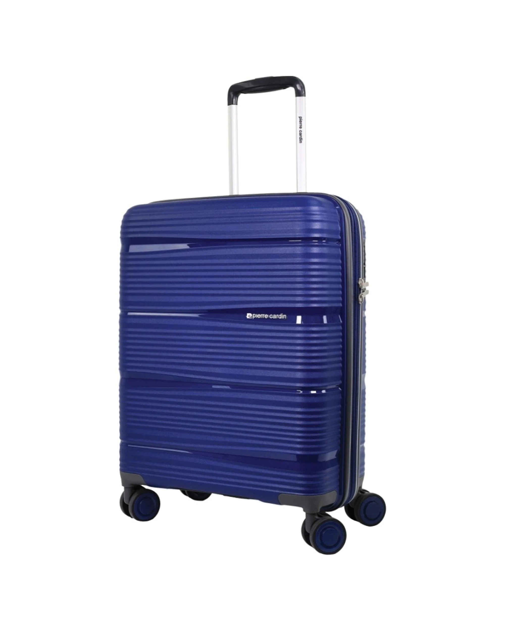 2 Pierre Cardin 2pc Polypropolene (PP) Medium & Cabin Luggage Suitcase Set Navy - Blue, 2 of 7