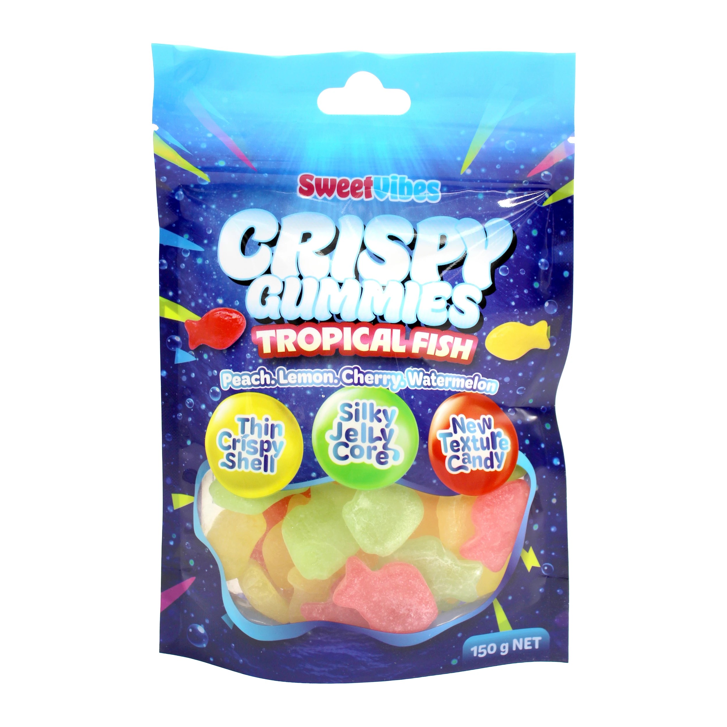 1 SweetVibes Crispy Gummies150g -  Candy Fish, 1 of 4