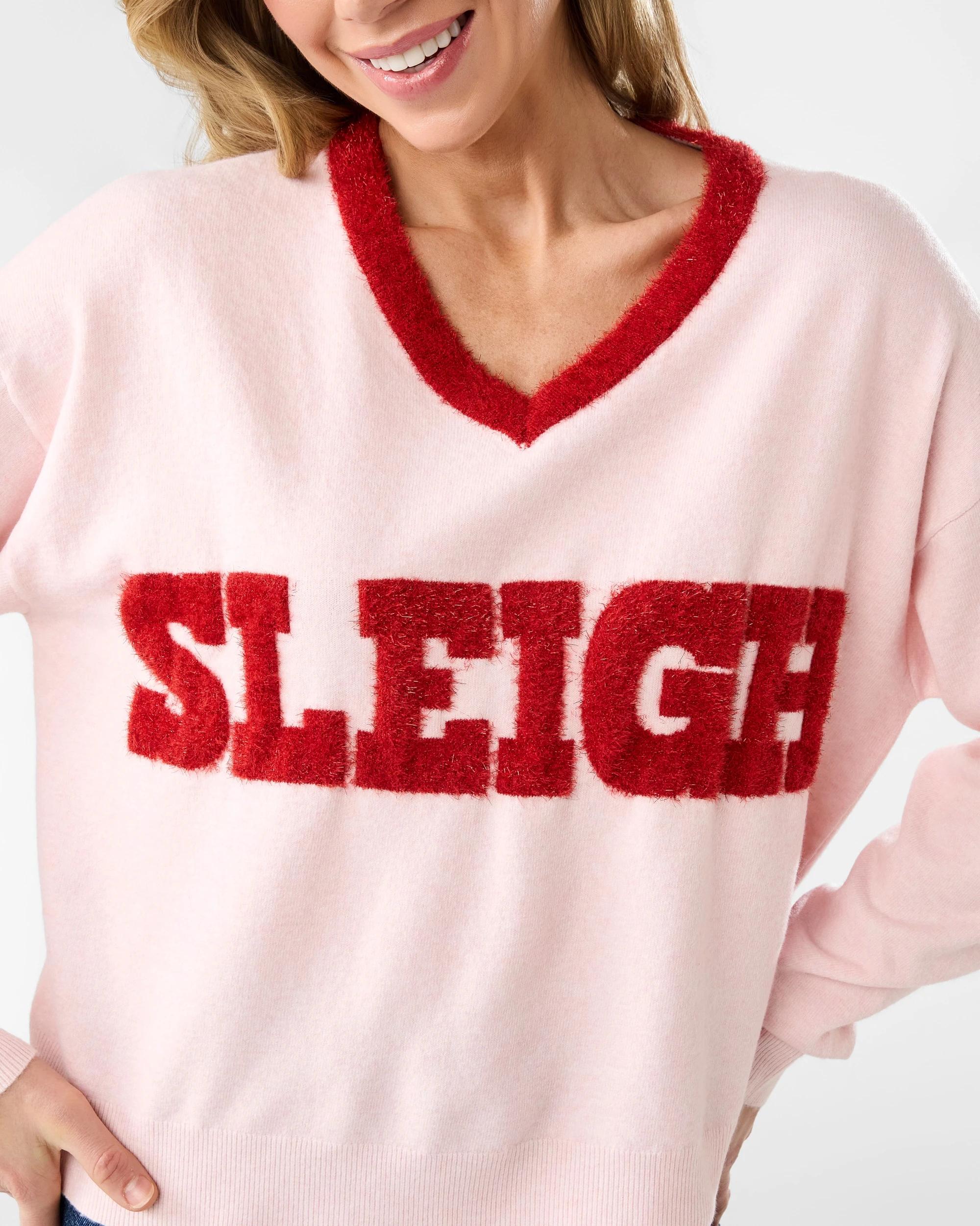 5 V-Neck Christmas Jumper Sleigh, 5 of 6