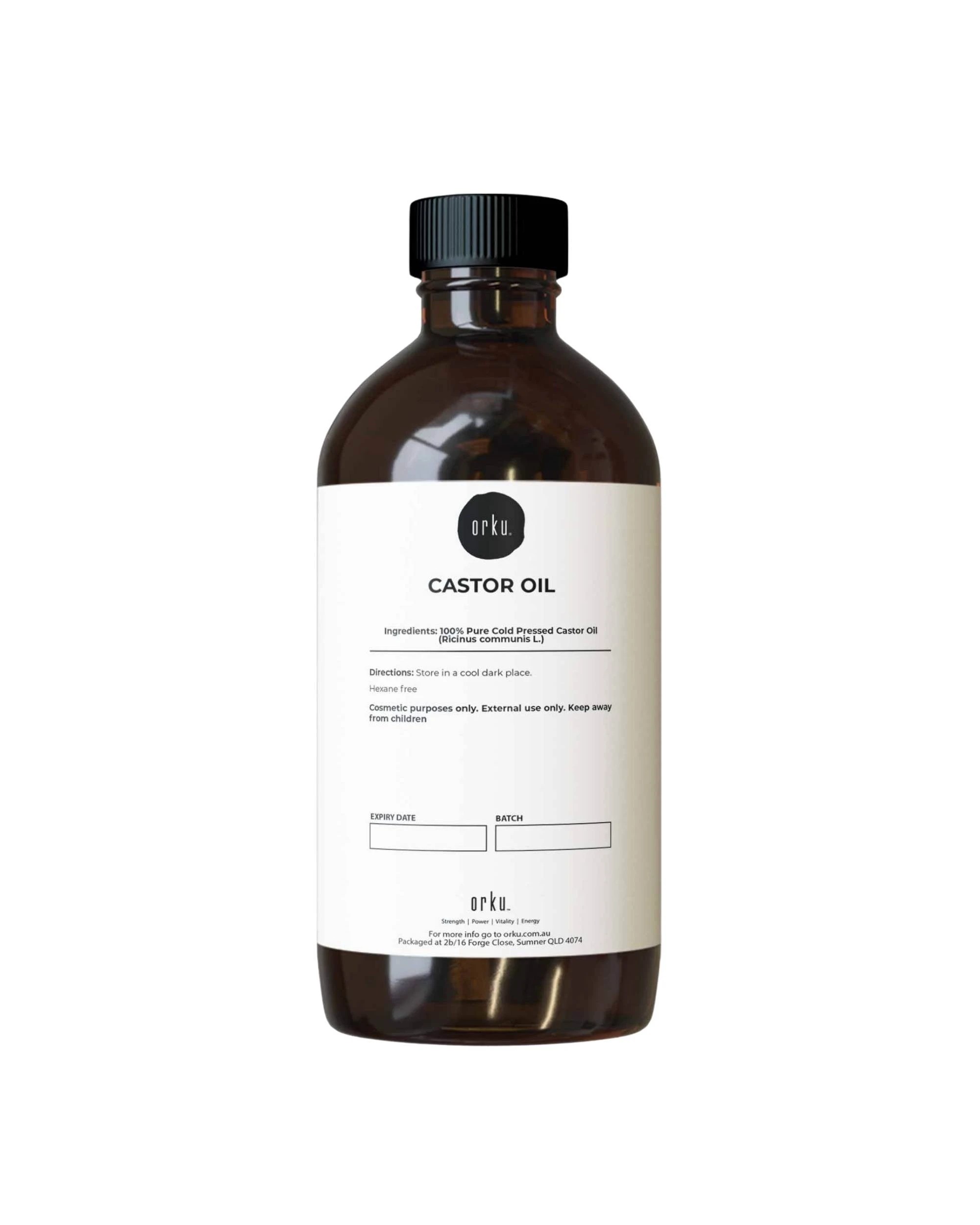 1 Orku 250ml Castor Oil Cold Pressed Virgin Hexane Free, 1 of 2